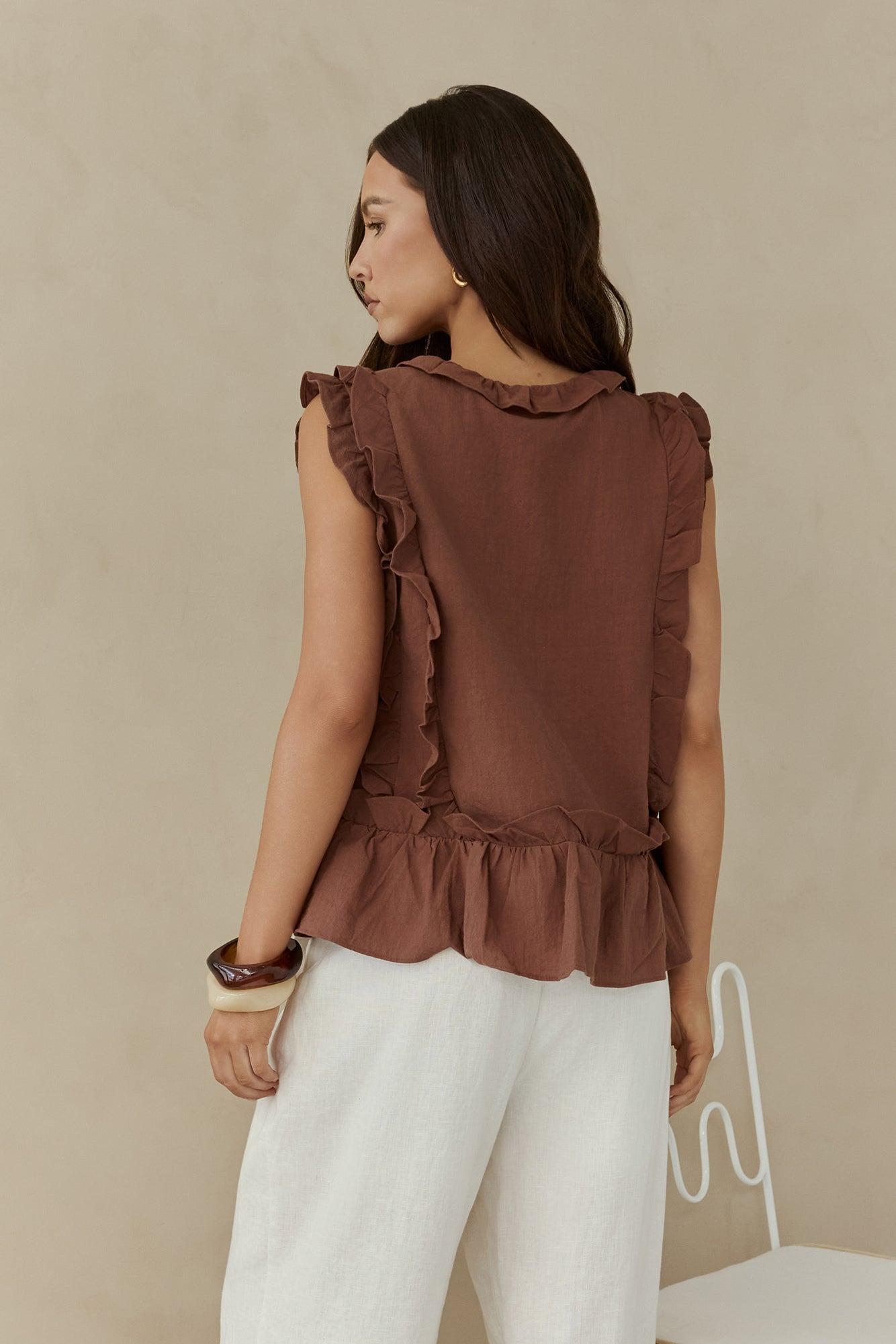Bellano Vest Top Brown Product Image