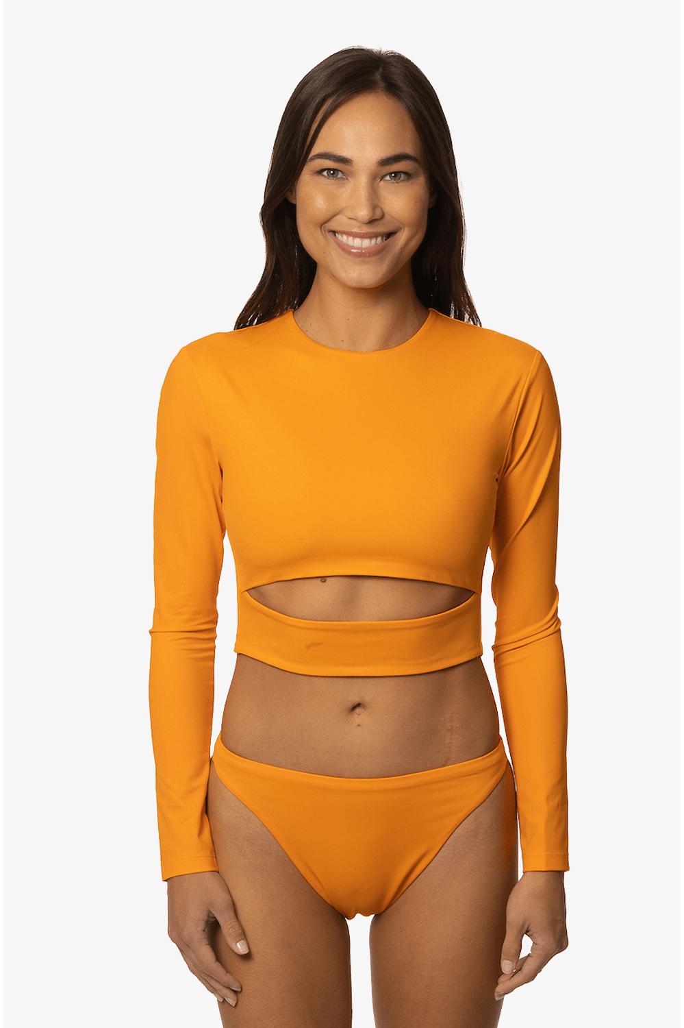 Taranaki Long Sleeved Crop Cut-Out Rashguard - Harmony Female Product Image