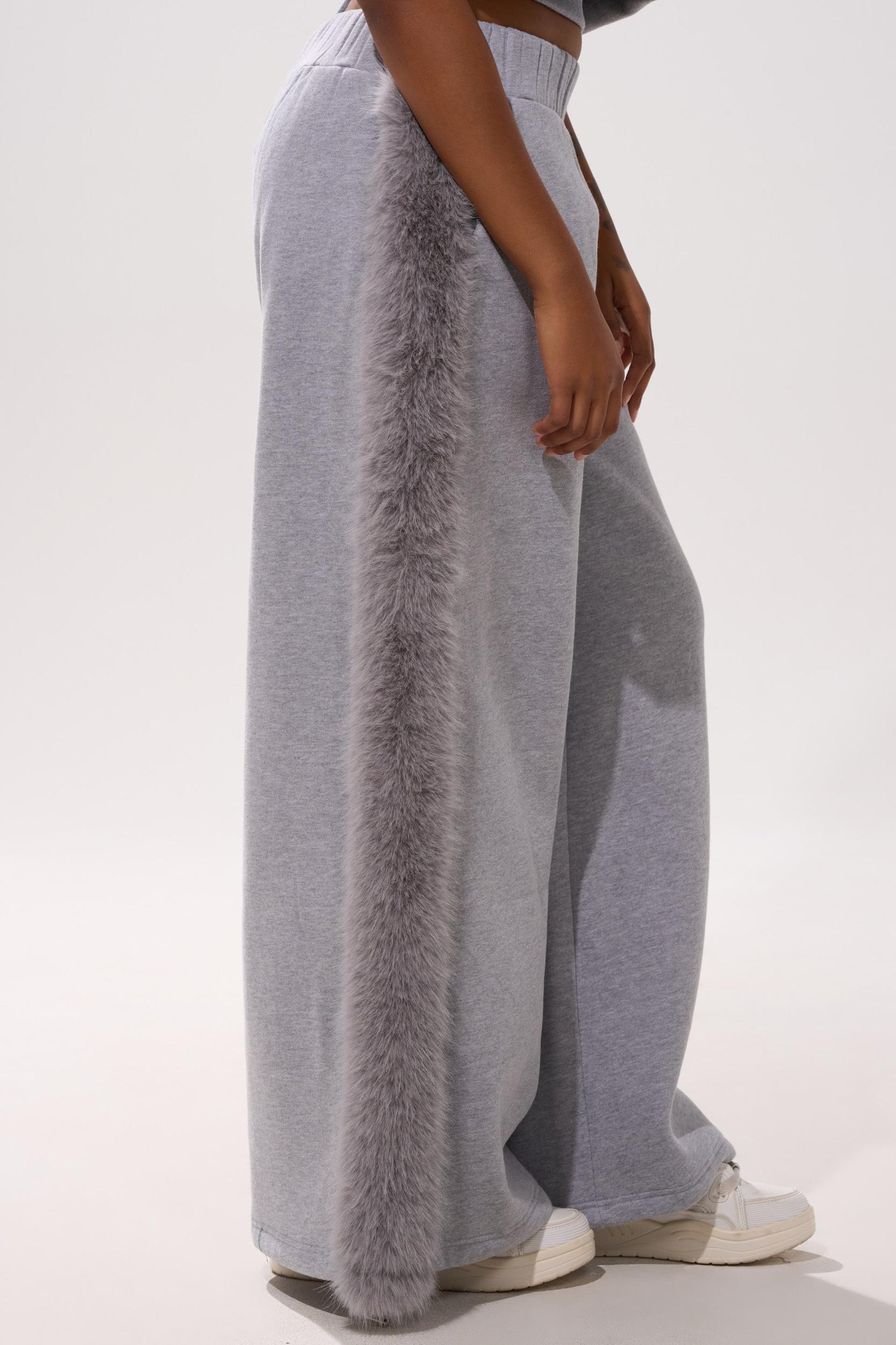 LUXE FUR JOGGER IN GREY Product Image