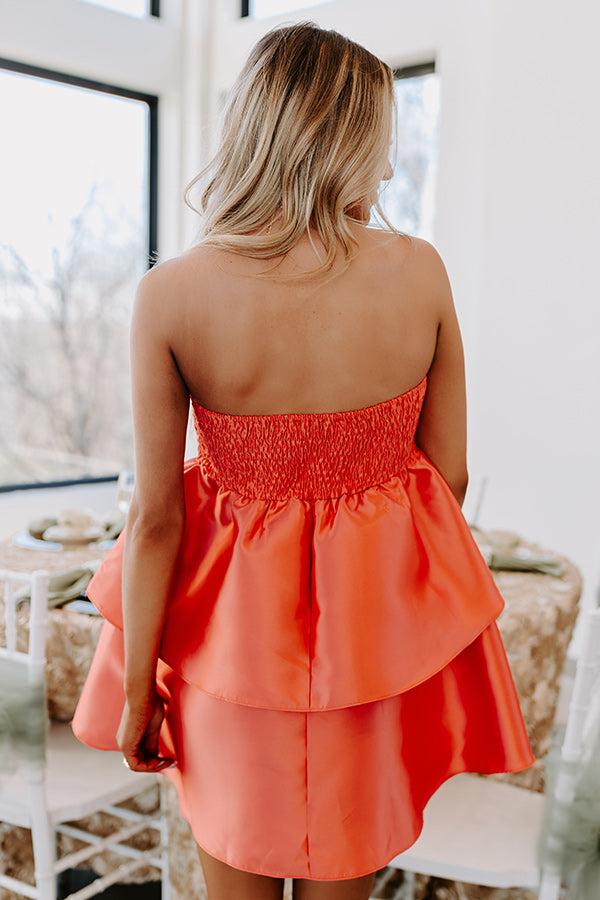 Elite Elegance Mini Dress in Coral Product Image
