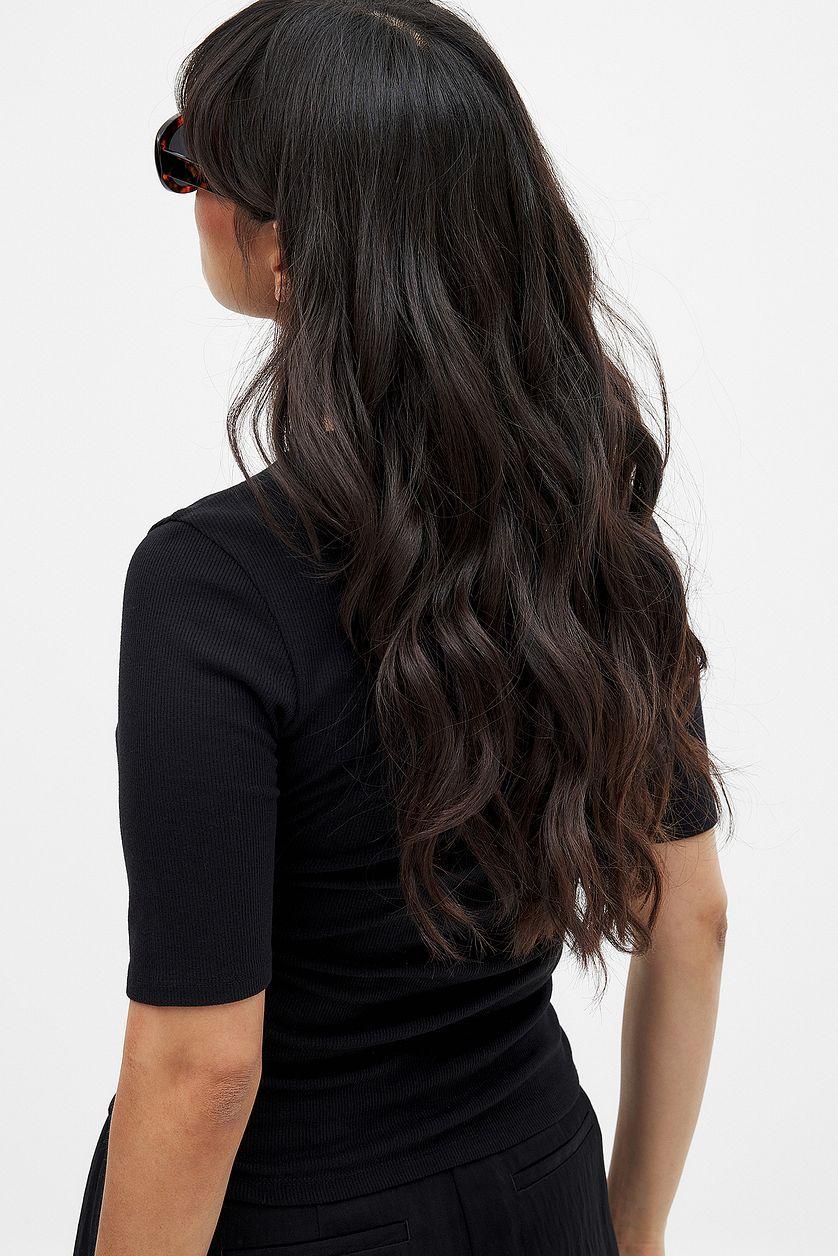 Round Neck Ribbed Top Product Image