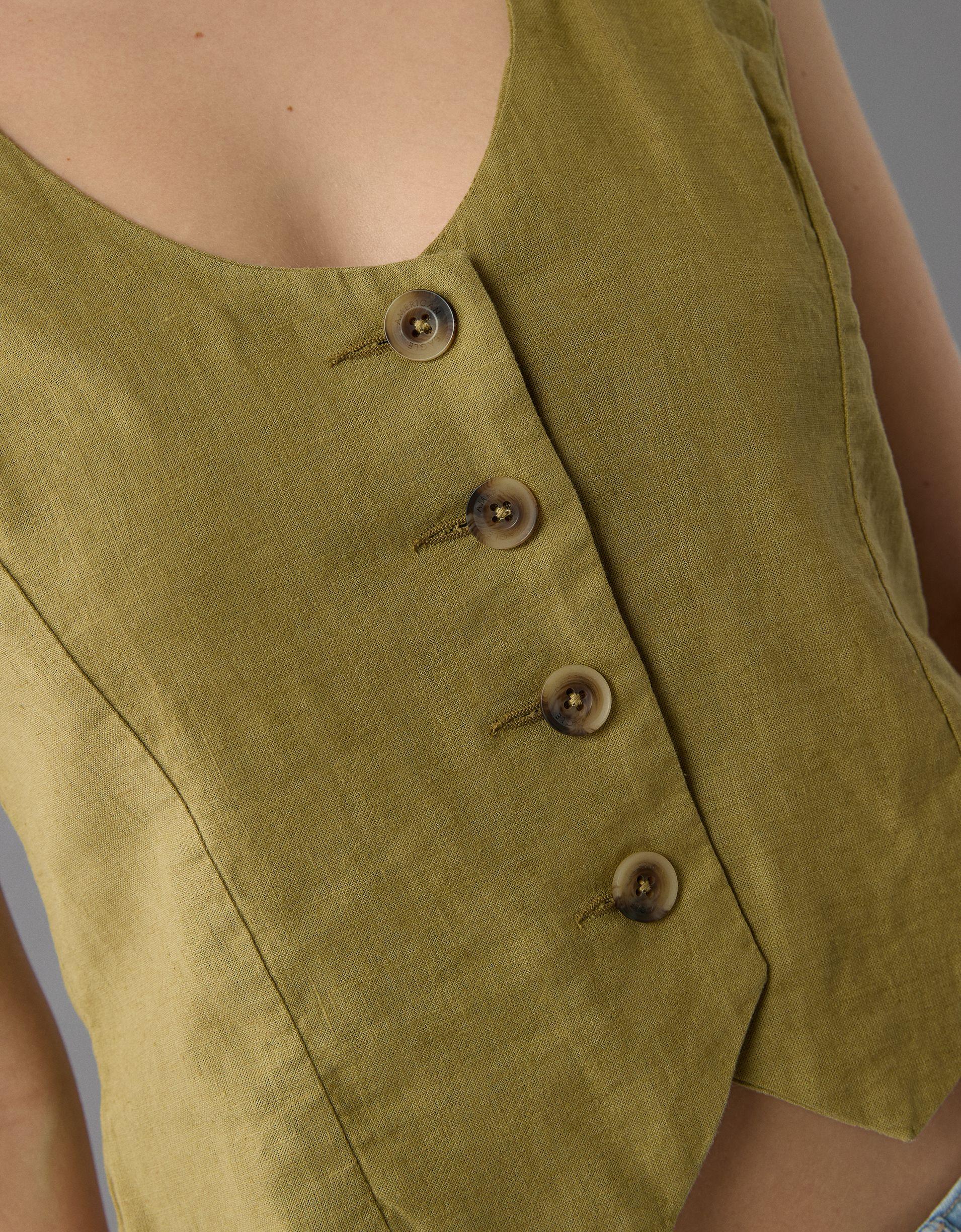 AE Linen-Blend Vest Product Image