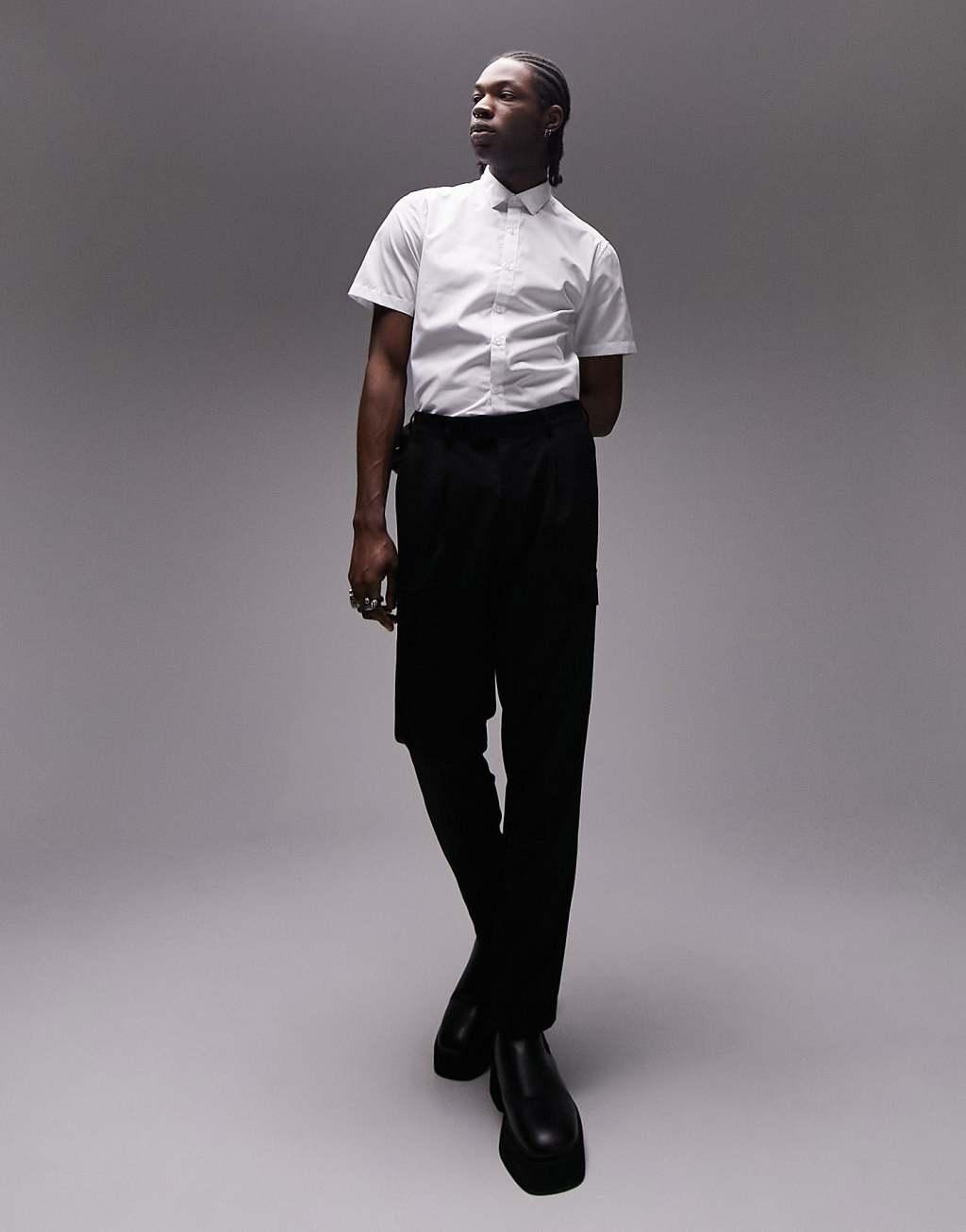 Topman short sleeve smart shirt in white Product Image