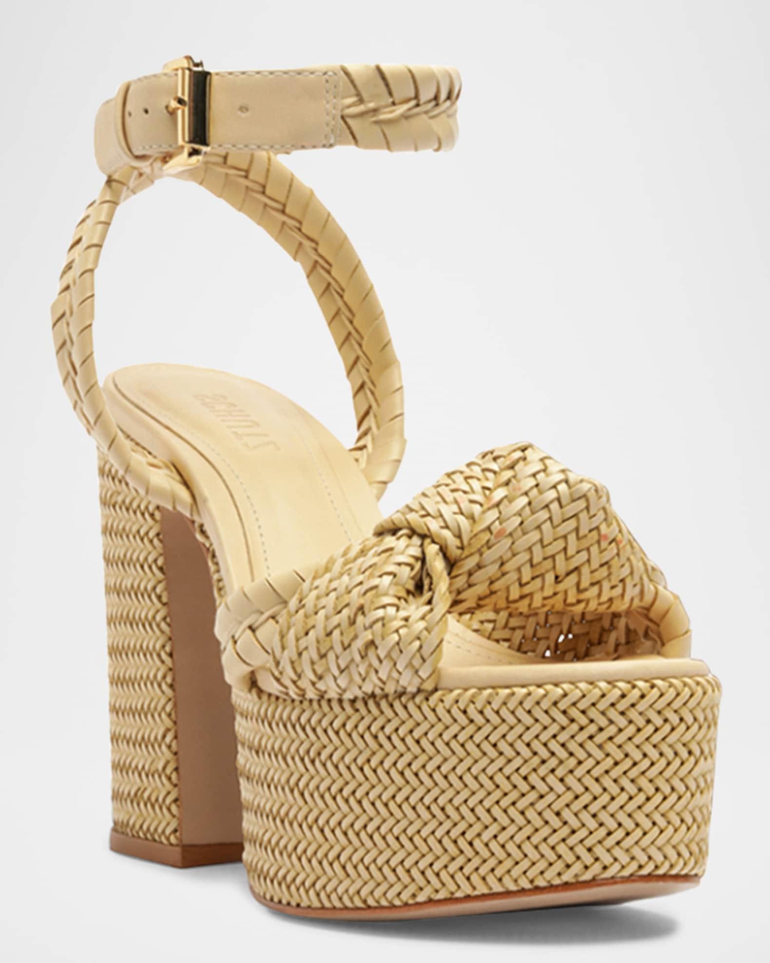 Khari Knotted Leather Ankle-Strap Platform Sandals Product Image