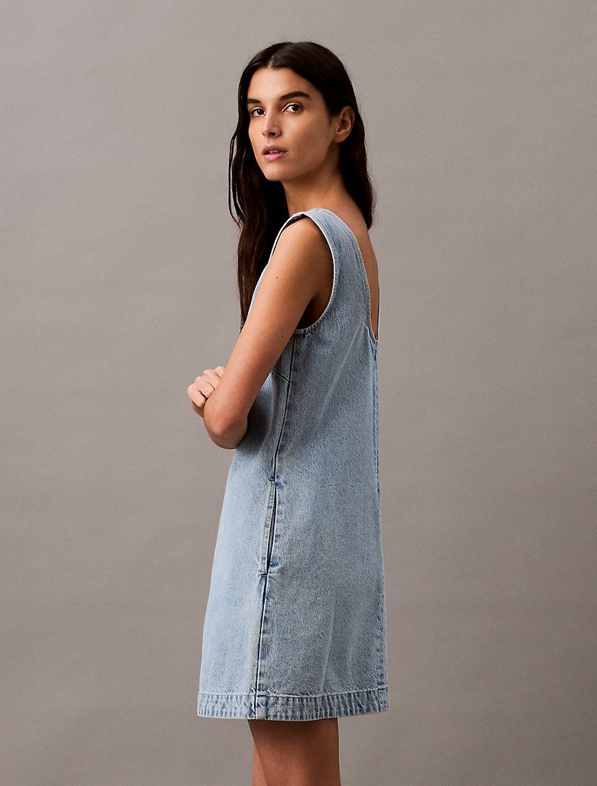 Denim Sleeveless Shift Dress Product Image
