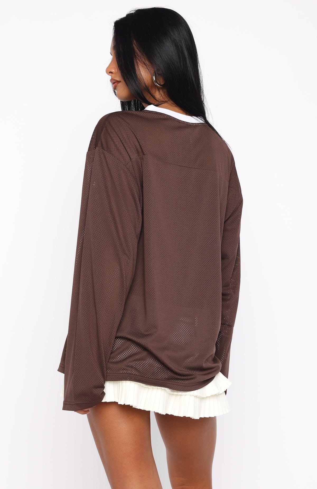 Ahead Of Schedule Long Sleeve Oversized Jersey Chocolate Product Image