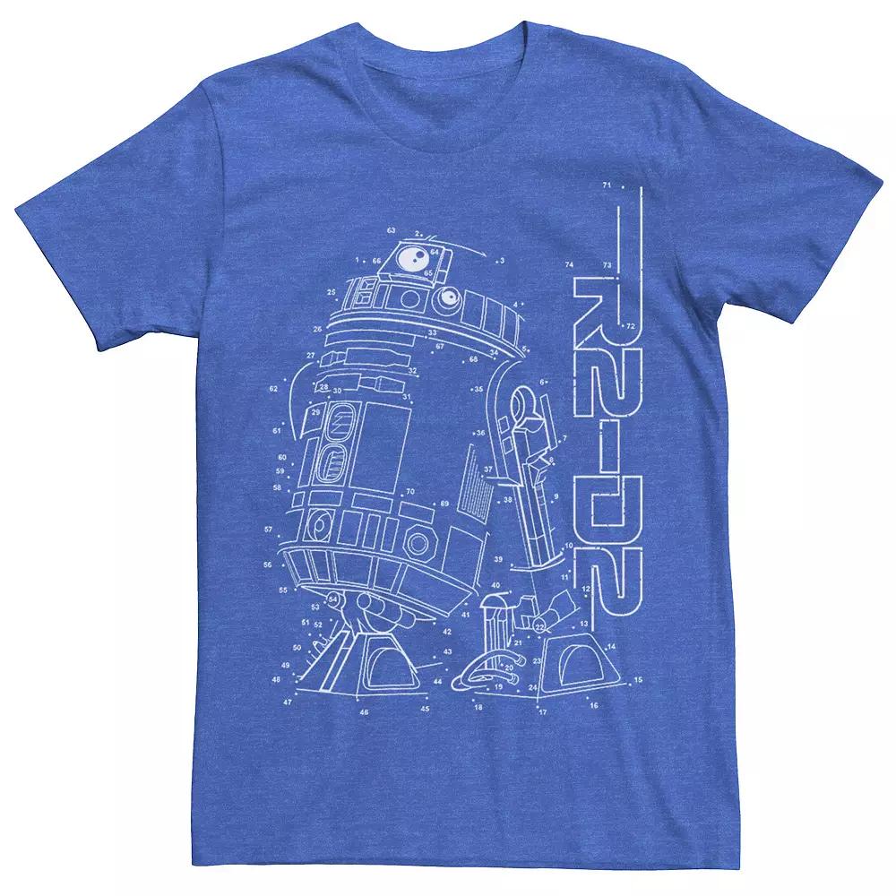 Men's Star Wars R2-D2 Connect The Dots Line Art Tee, Size: Small, Royal Grey Product Image