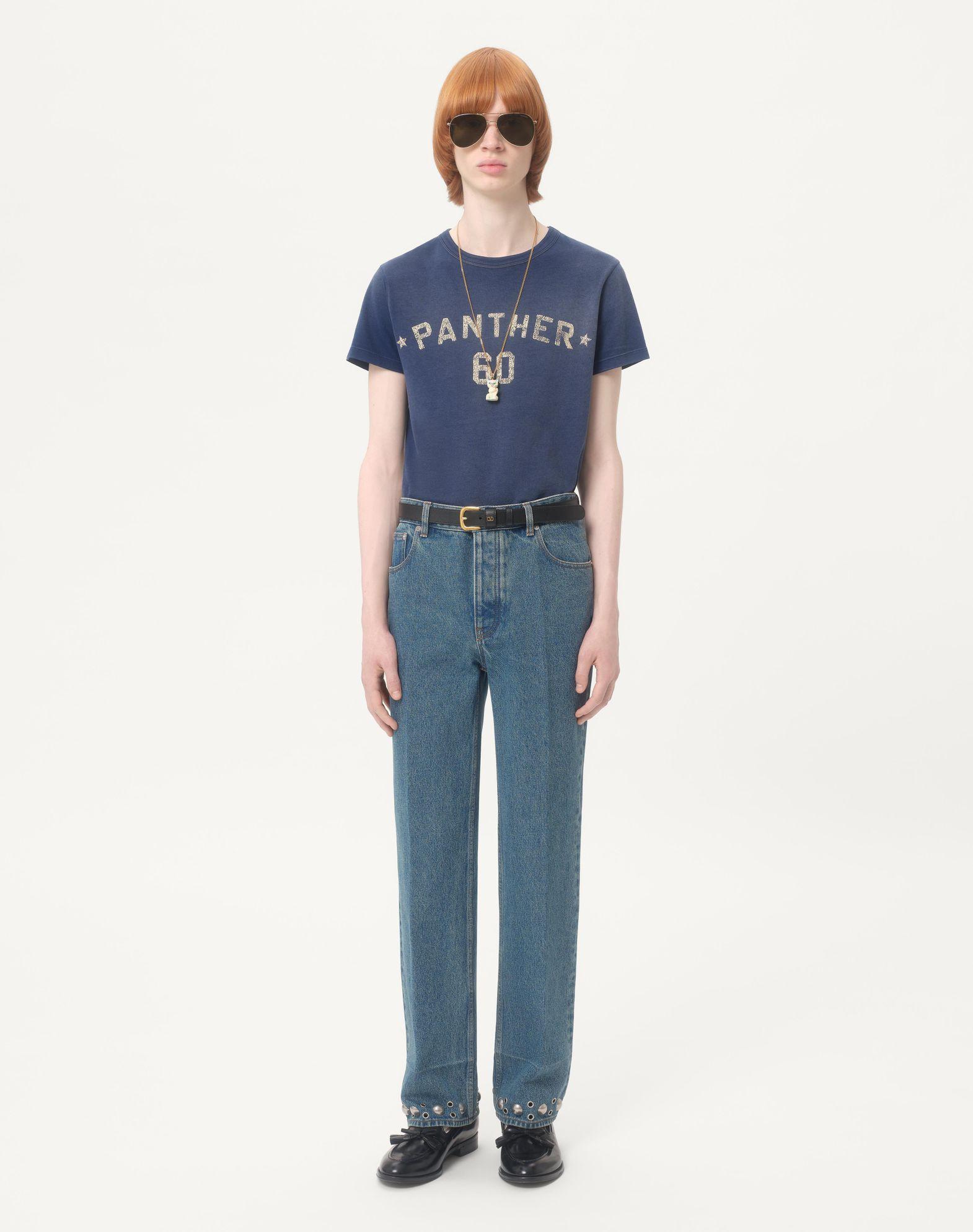 Denim Pants With Cabochons Product Image