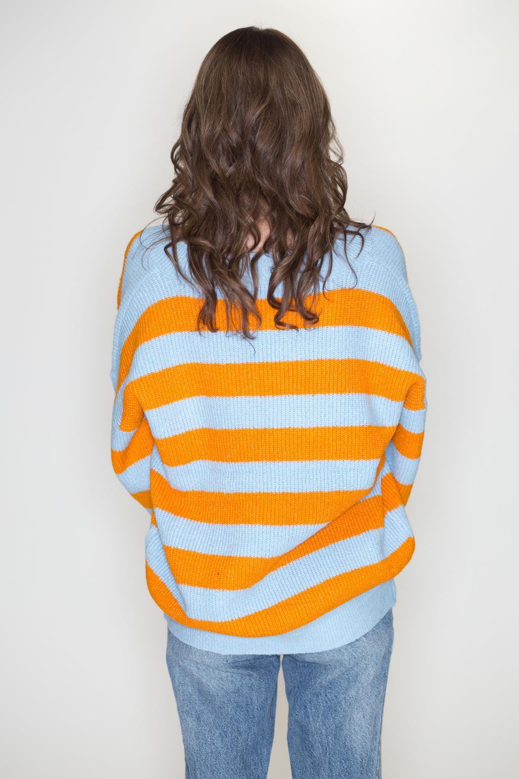 Striped V-Neck Sweater Product Image