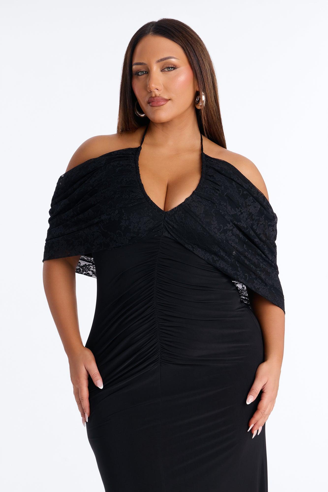 Loveable Aura Lace Maxi Dress - Black Female Product Image