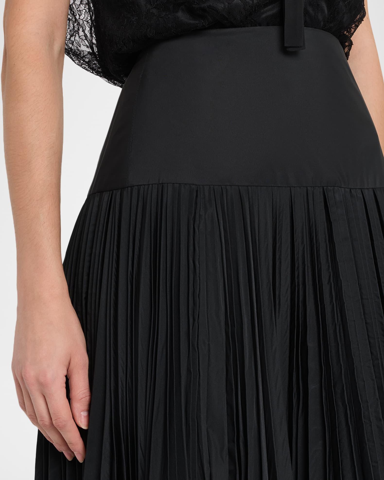 Pleated Poly Taffeta Midi Skirt Product Image