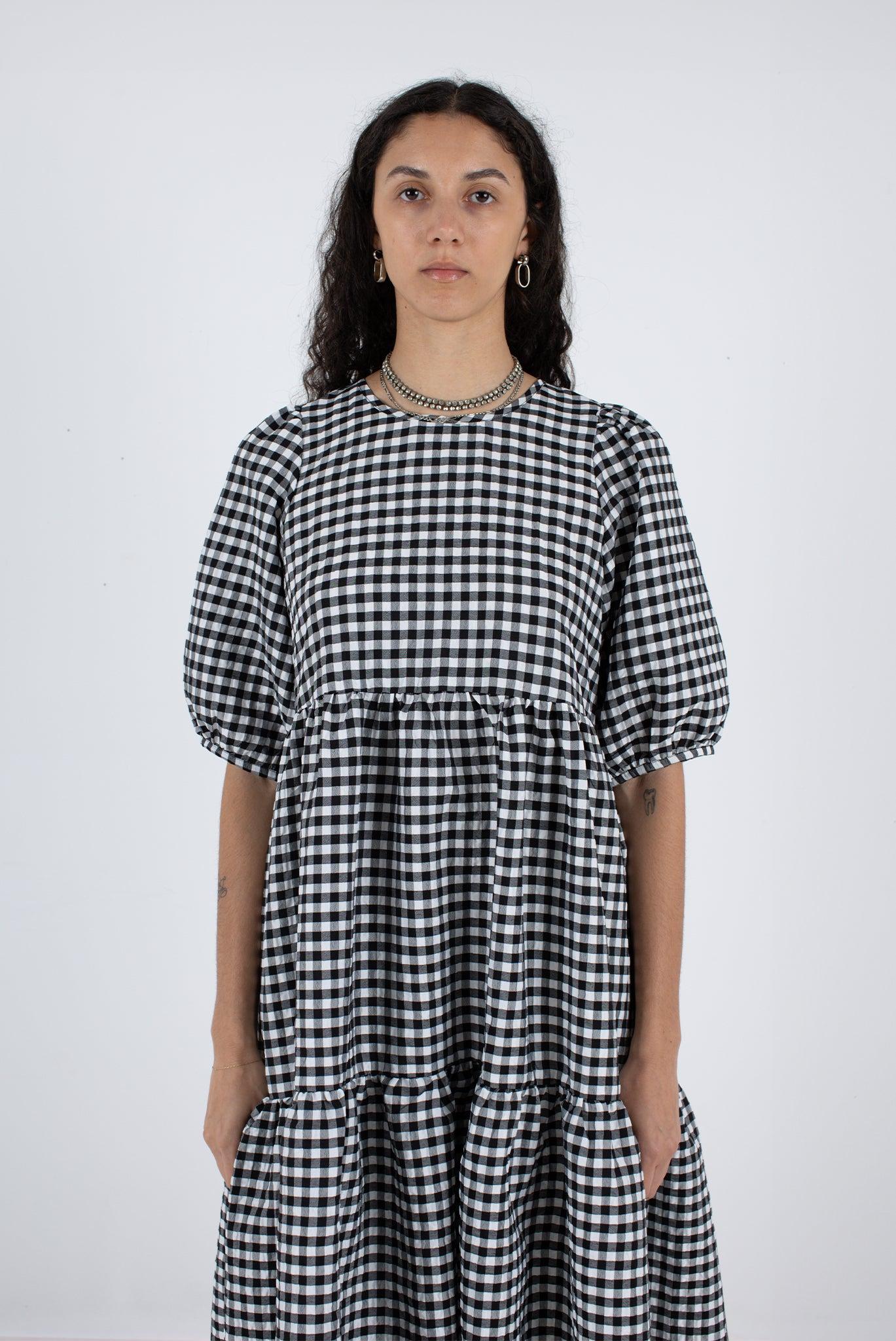 Rosemary Dress - Black Check Product Image