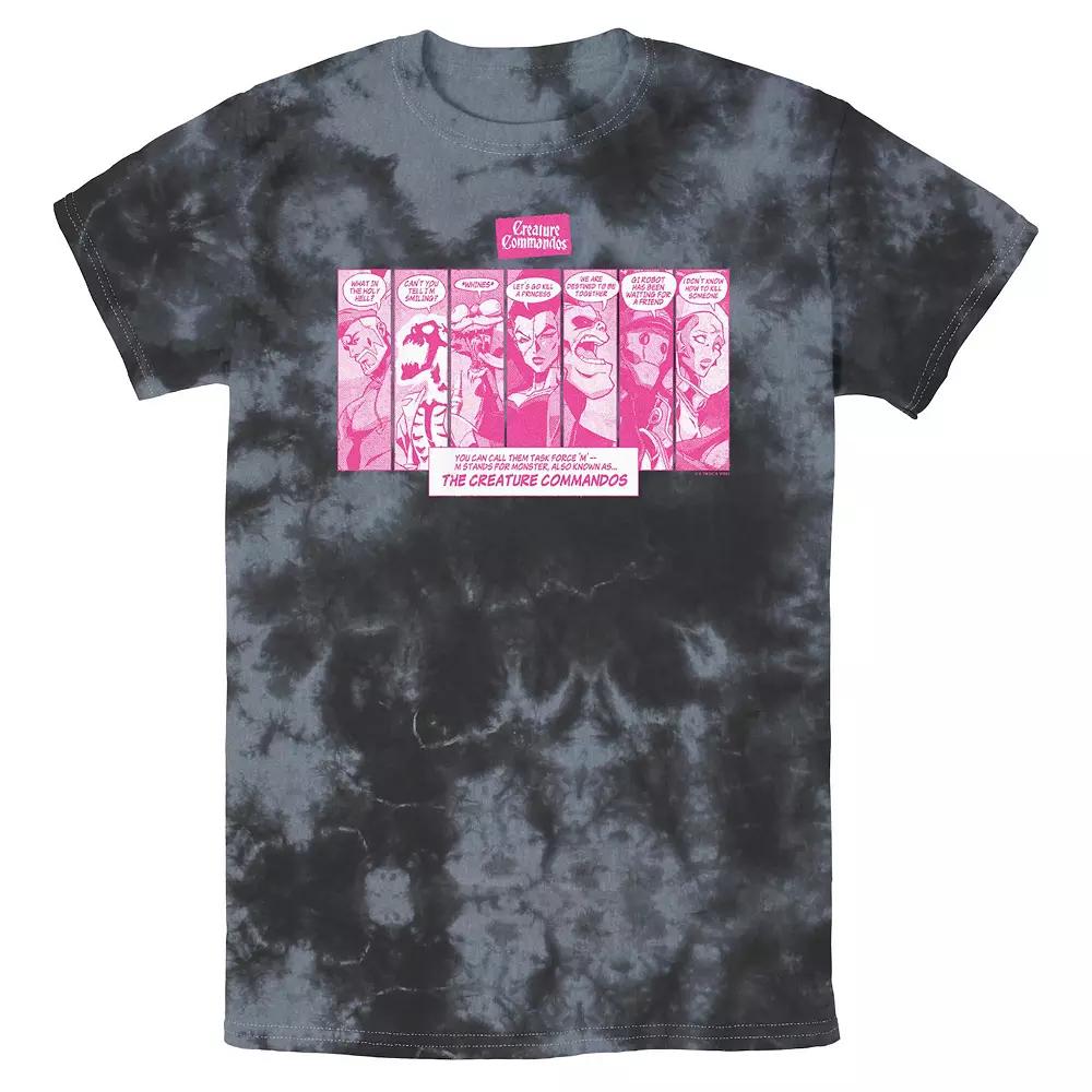 Men's Creature Commandos Comic Style Portraits Bombard Wash Graphic Tee,  Product Image