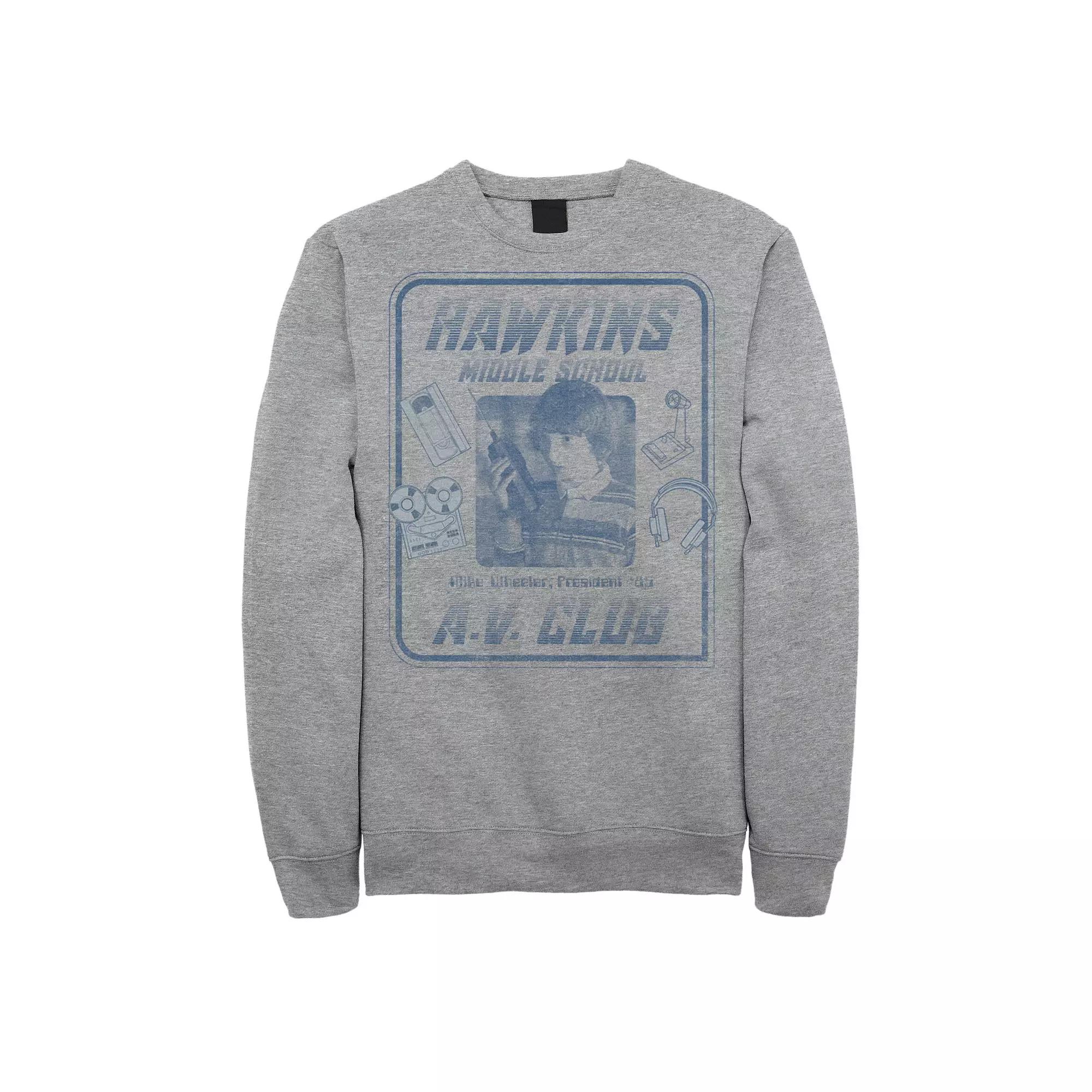 Men's Netflix Stranger Things Mike Wheeler Hawkins A.V. Club Sweatshirt,  Product Image