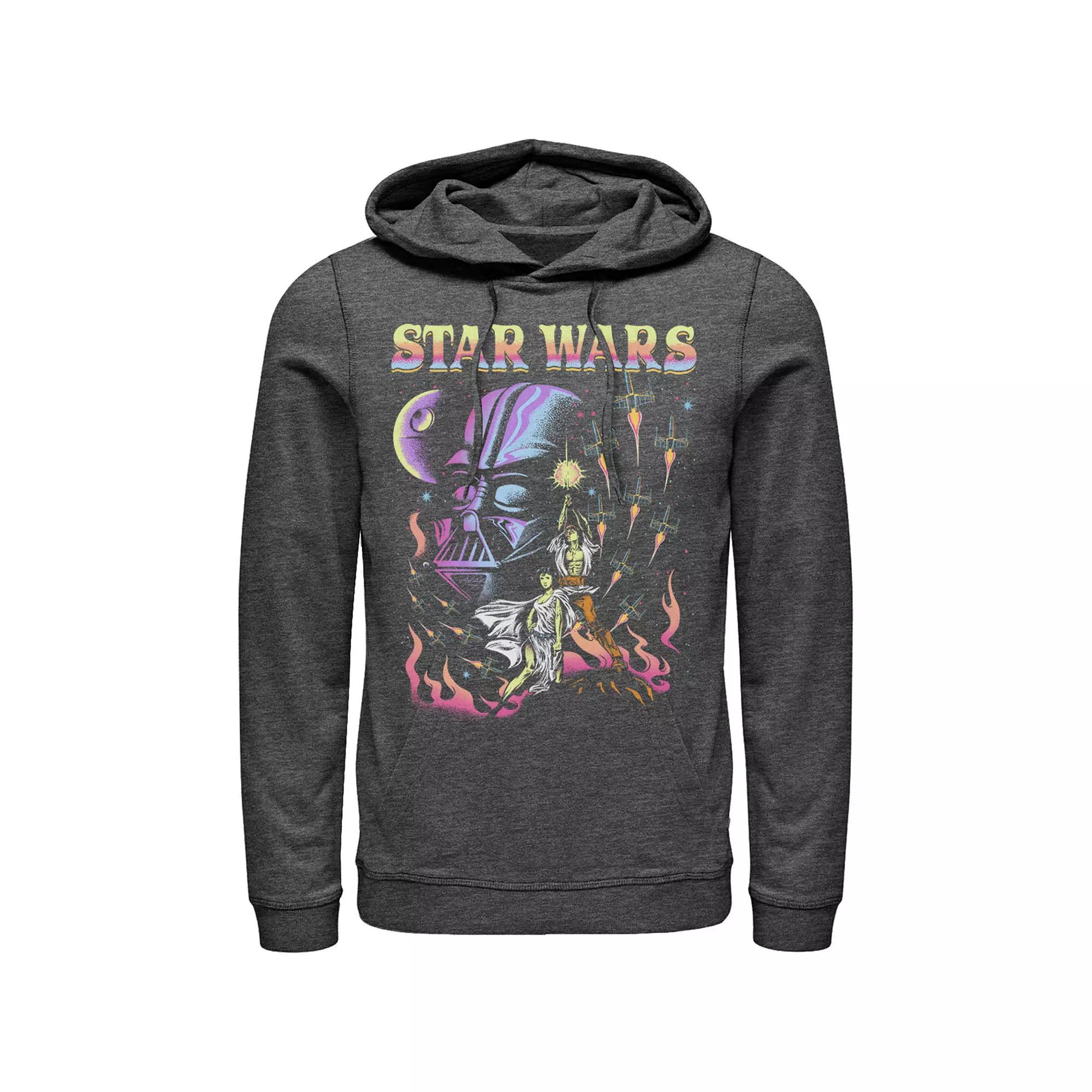 Men's Star Wars Retro Blacklight Colors Poster Hoodie,  Product Image