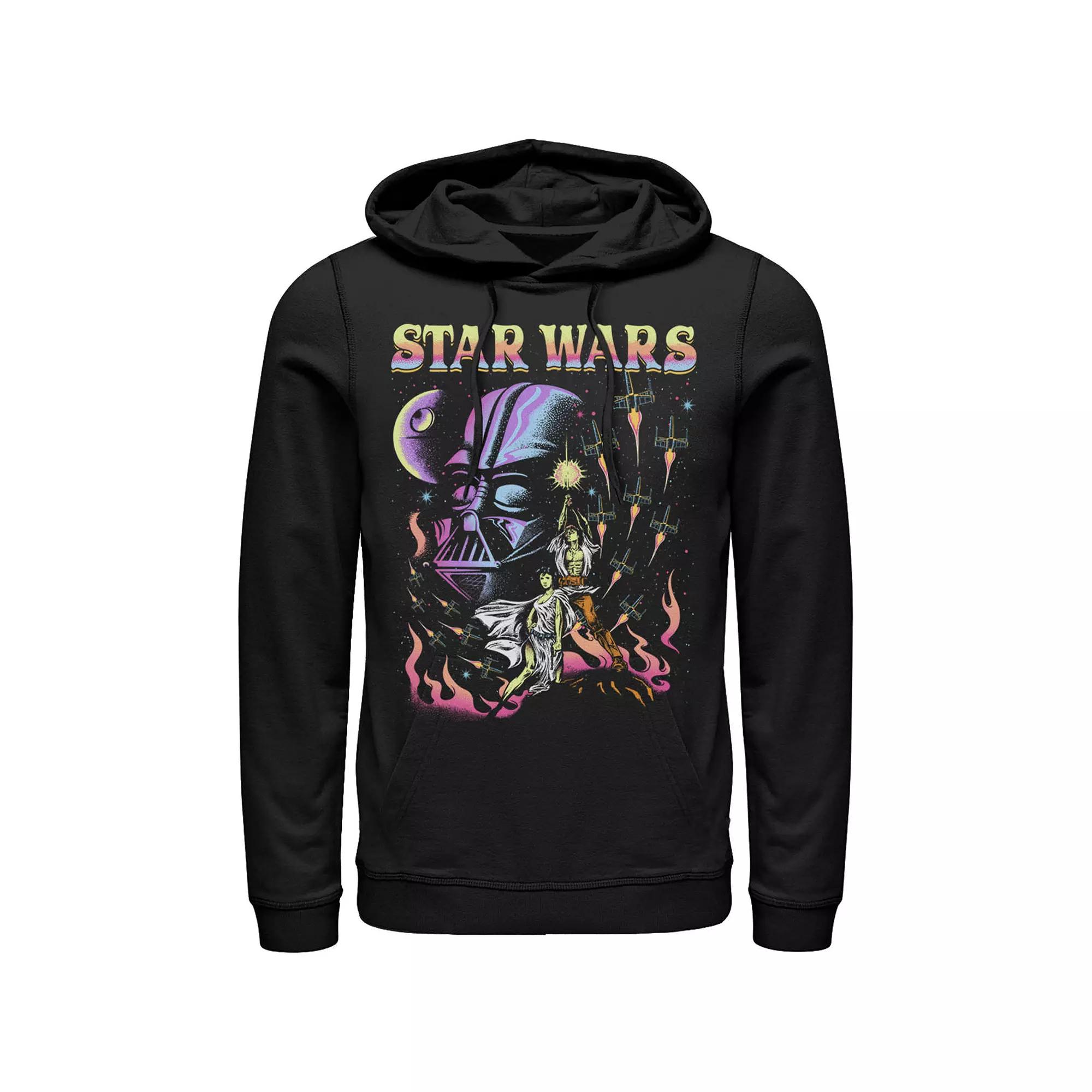 Men's Star Wars Retro Blacklight Colors Poster Hoodie,  Product Image