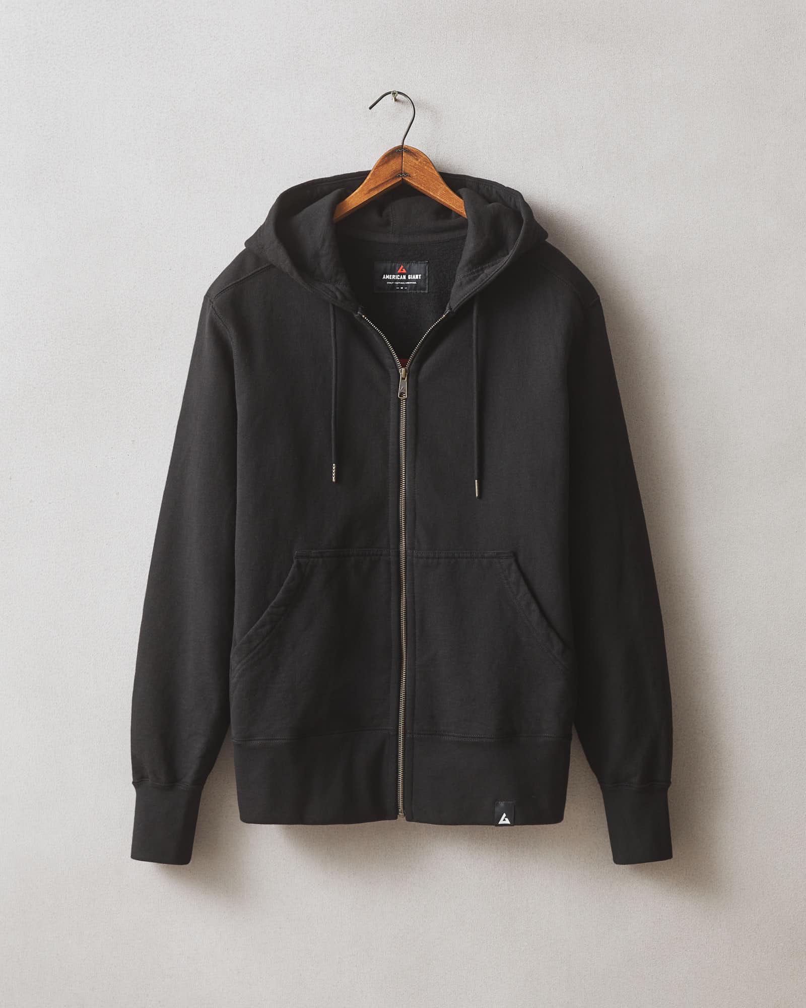 Men's Classic Full Zip USA Embroidery - Black Product Image