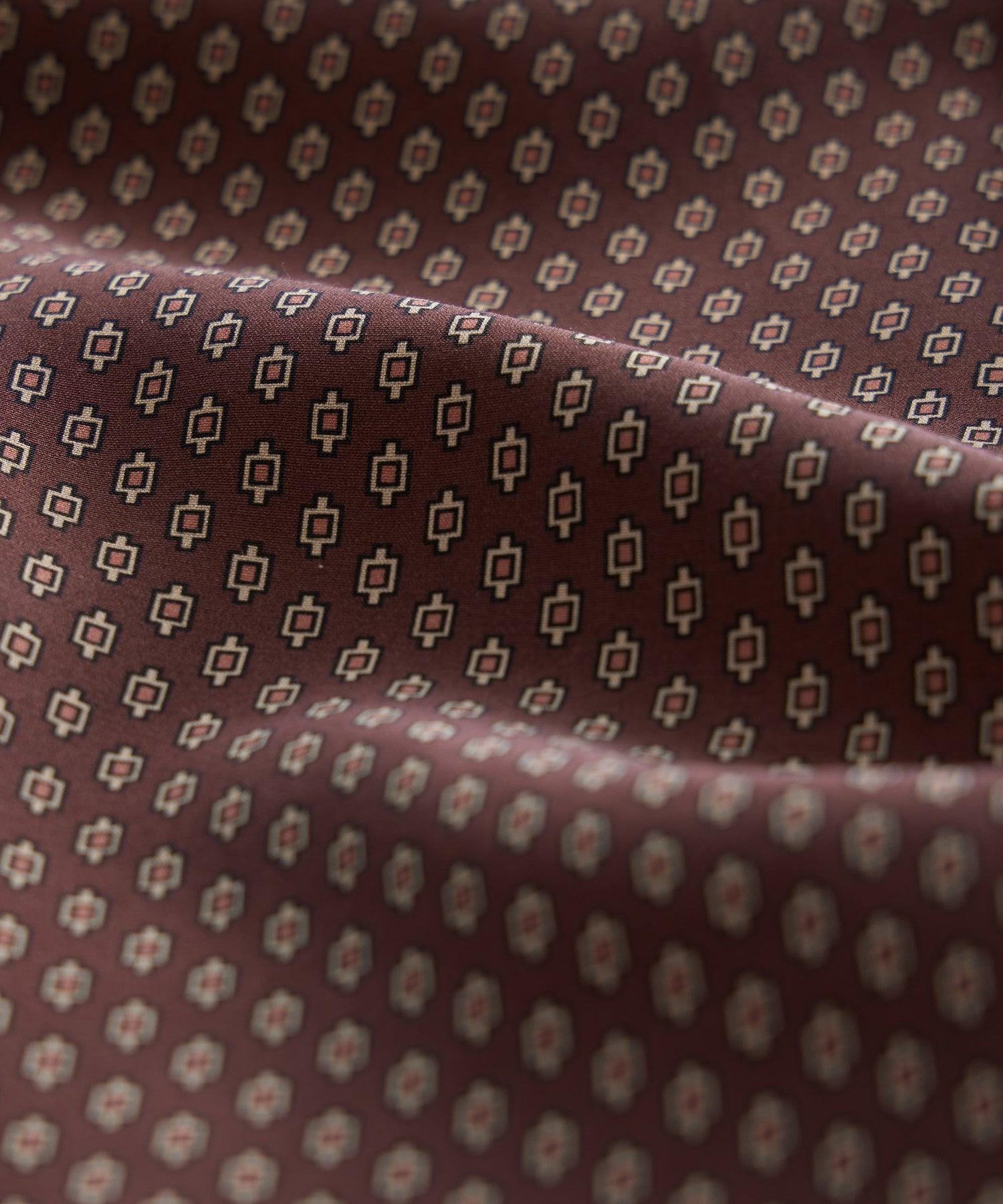 Cropped Silk Geo Camp Collar Shirt Product Image