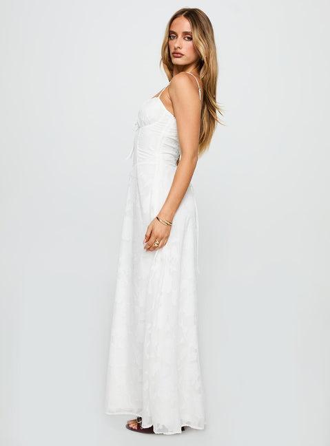 Members Only Maxi Dress White Burnout Product Image