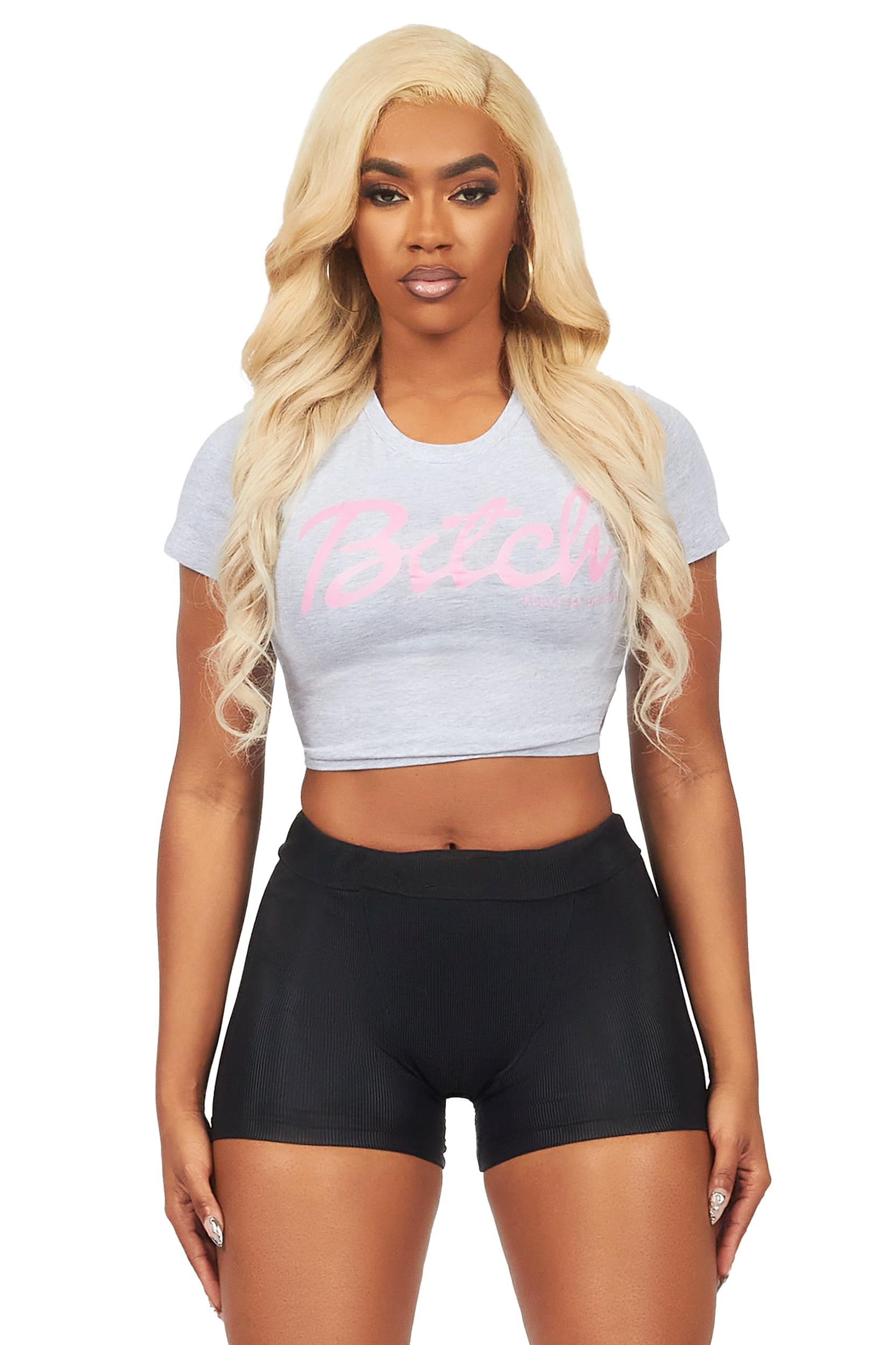 Laressa Heather Grey Crop T-Shirt Female Product Image
