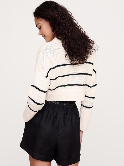 Oversized Cotton Cropped Cardigan Product Image