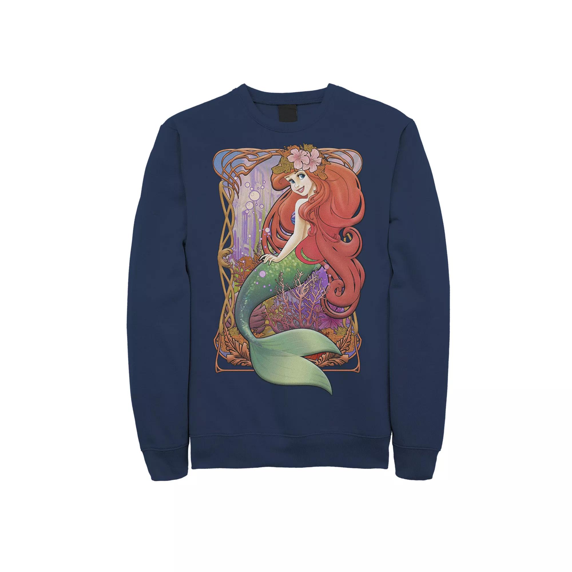 Disney's The Little Mermaid Men's Vintage Portrait Poster Sweatshirt, Size: XXL, Blue Product Image