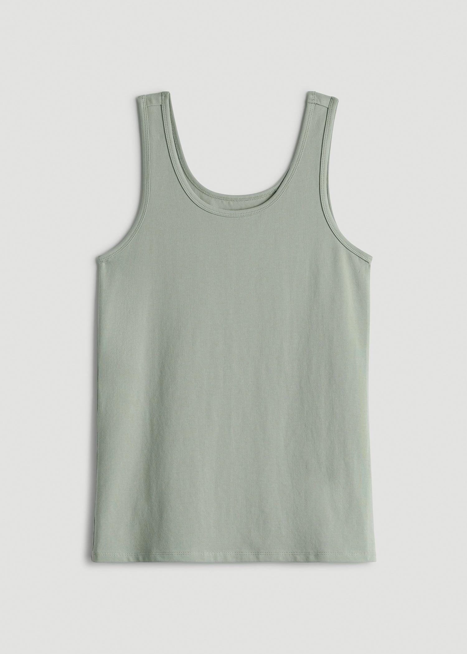 Slim Fit Jersey Tank Top for Tall Women in Seagrass Product Image