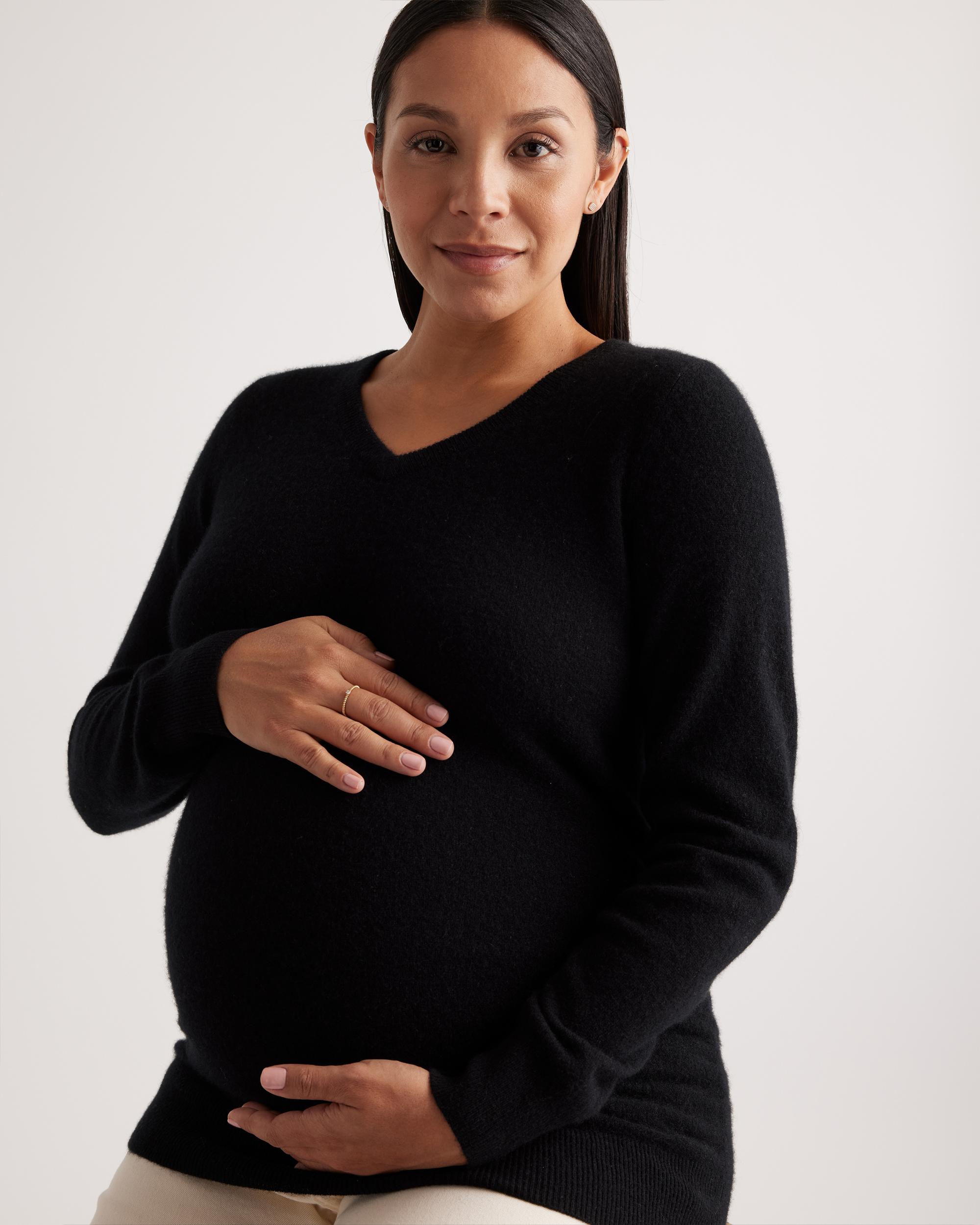 Quince | Women's Mongolian Cashmere V-Neck Maternity Sweater Size XL Product Image