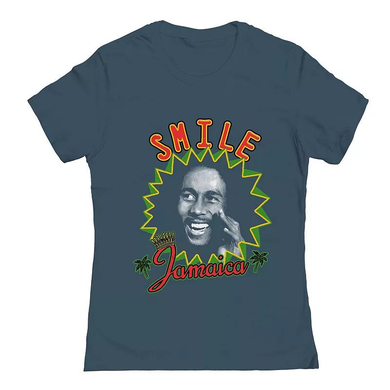 Junior's Bob Marley Smile Jamaica Graphic Tee, Women's,  Product Image