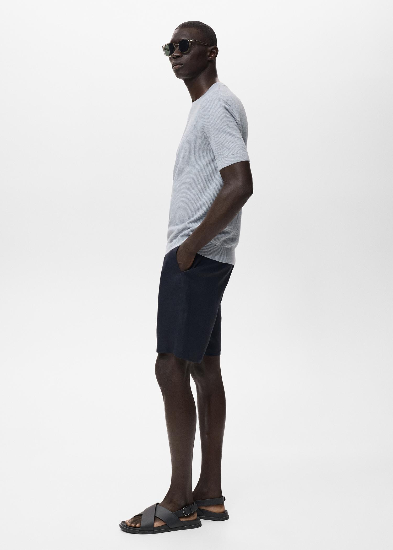 Slim-fit 100% linen bermuda shorts - Men | MANGO USA Product Image