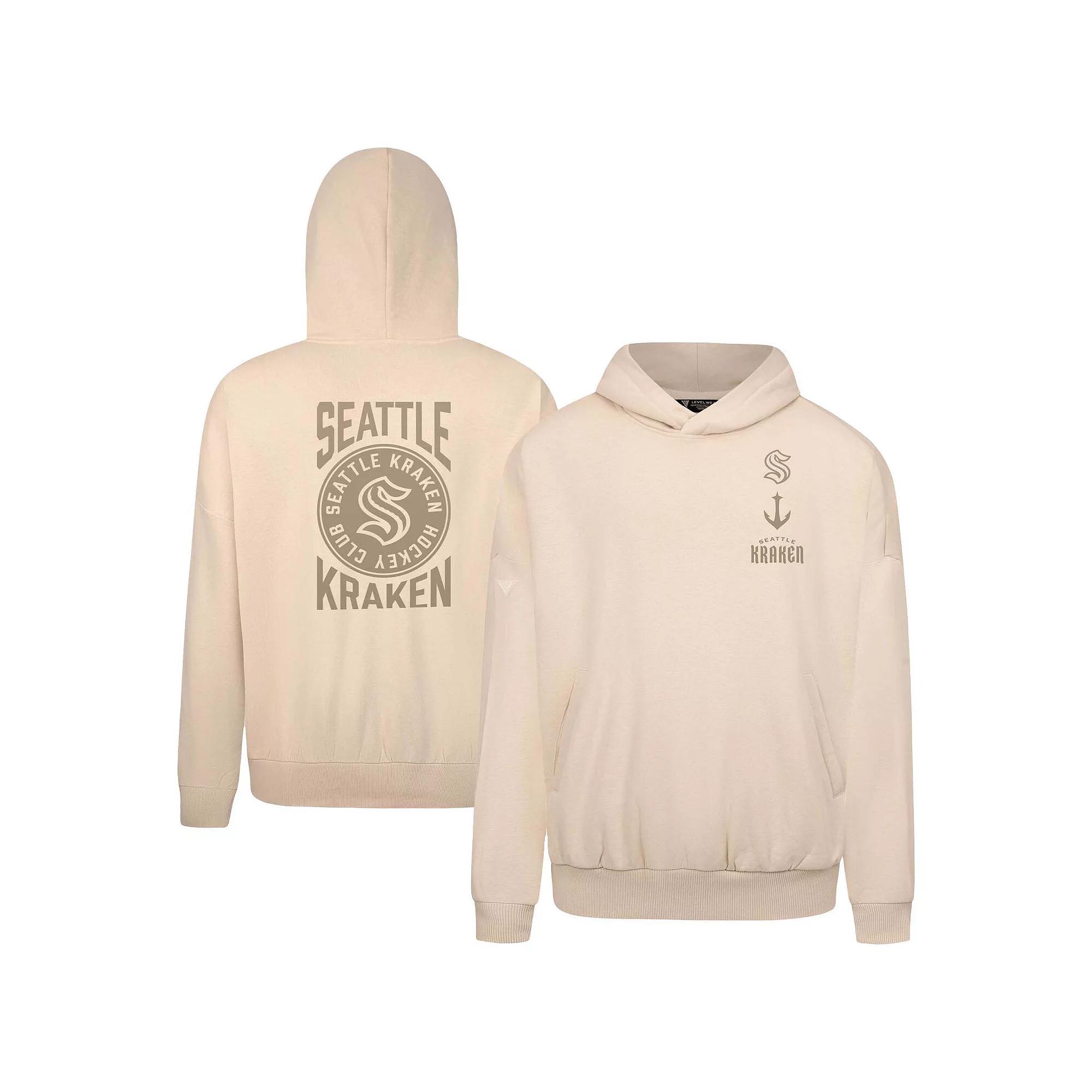 Men's Levelwear Cream Seattle Kraken Contact Stamp Pullover Hoodie,  Product Image