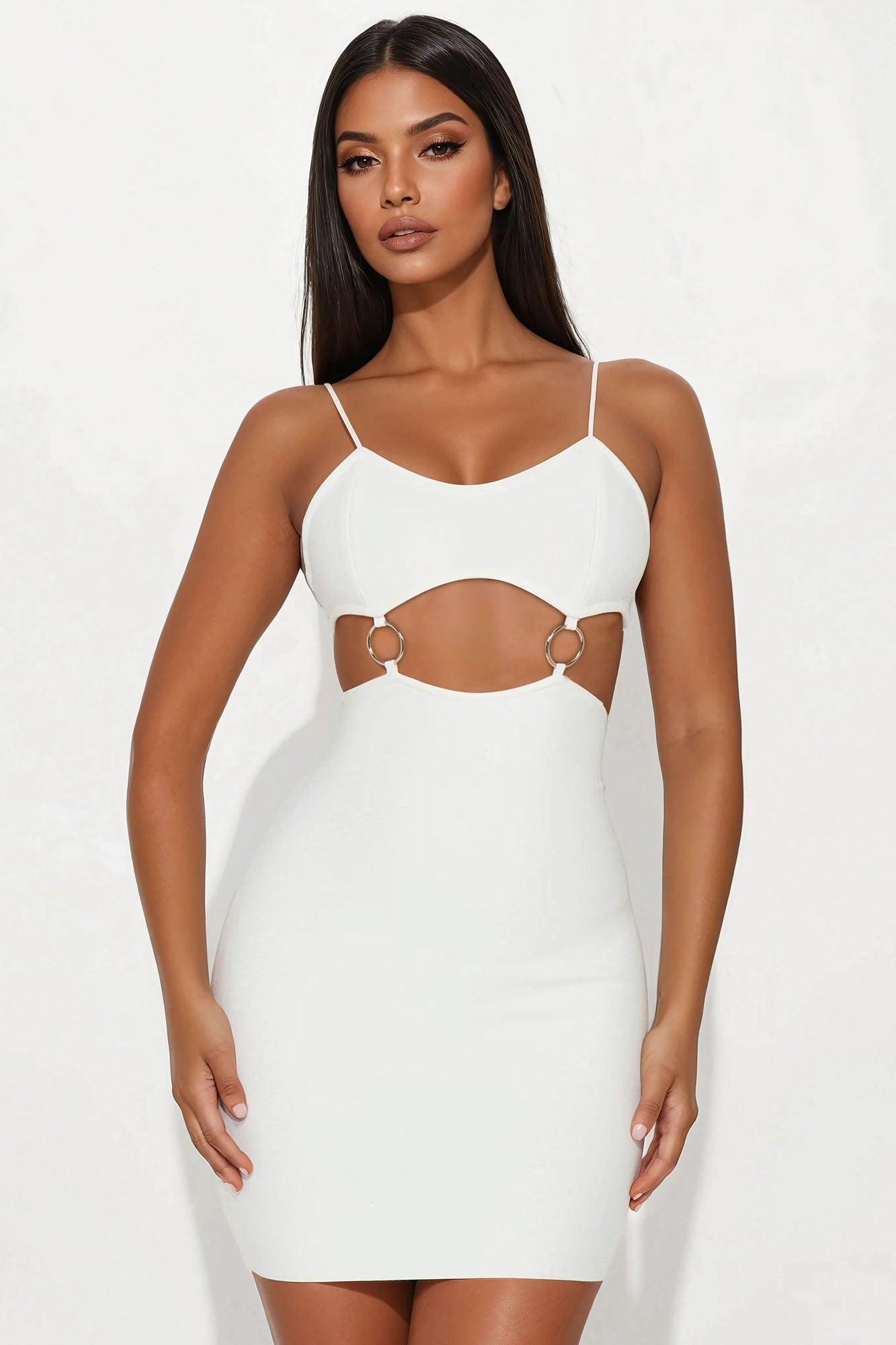 Soleil Bandage Mini Dress - White Product Image
