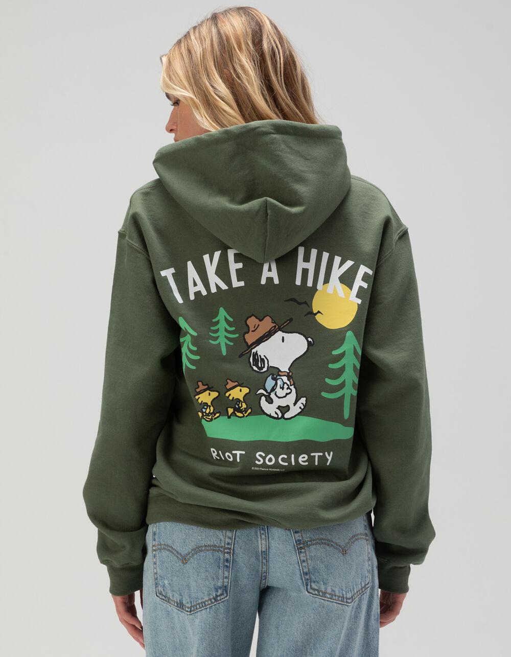 RIOT SOCIETY x Peanuts Take A Hike Womens Hoodie - GREEN Product Image