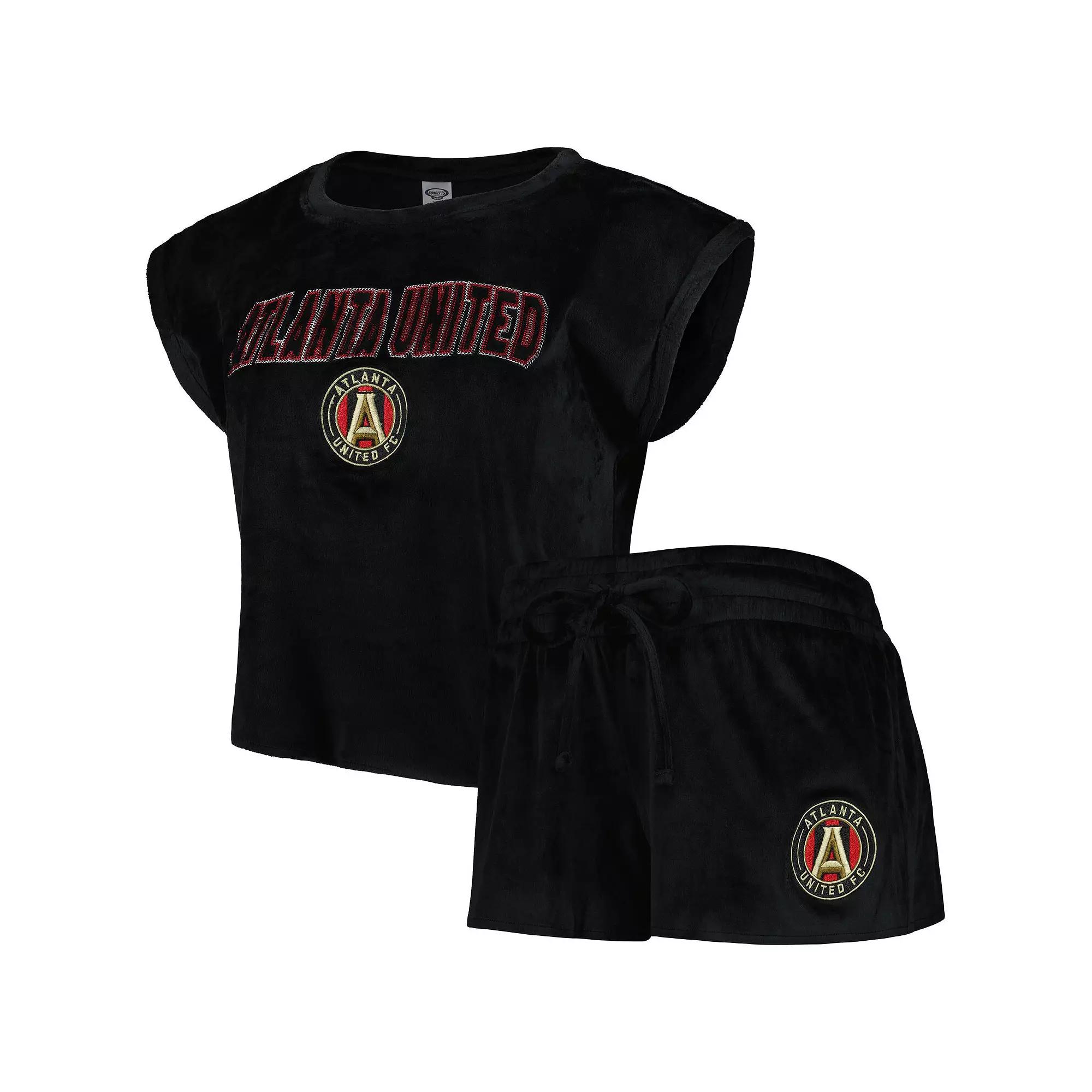 Women's Concepts Sport Black Atlanta United FC Intermission T-Shirt and Shorts Sleep Set,  Product Image