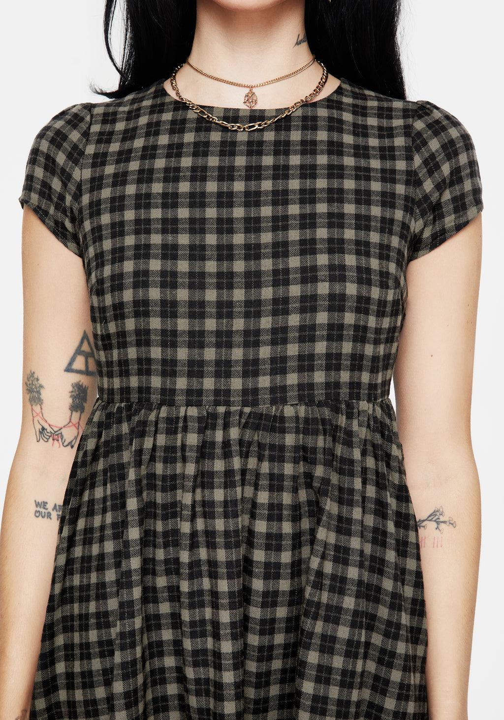 Terra Mini Smock Dress - Olive Product Image