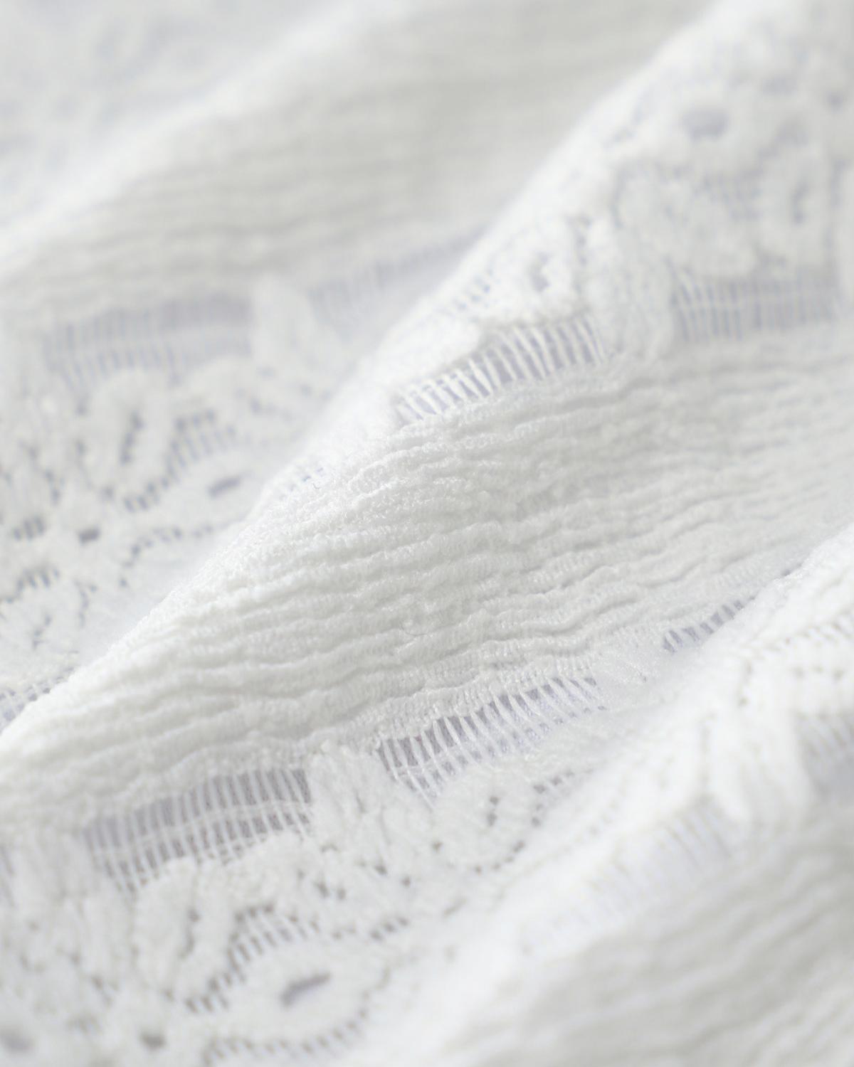 White Knitted Irregular Metal Slit Tankini Swimsuit Product Image