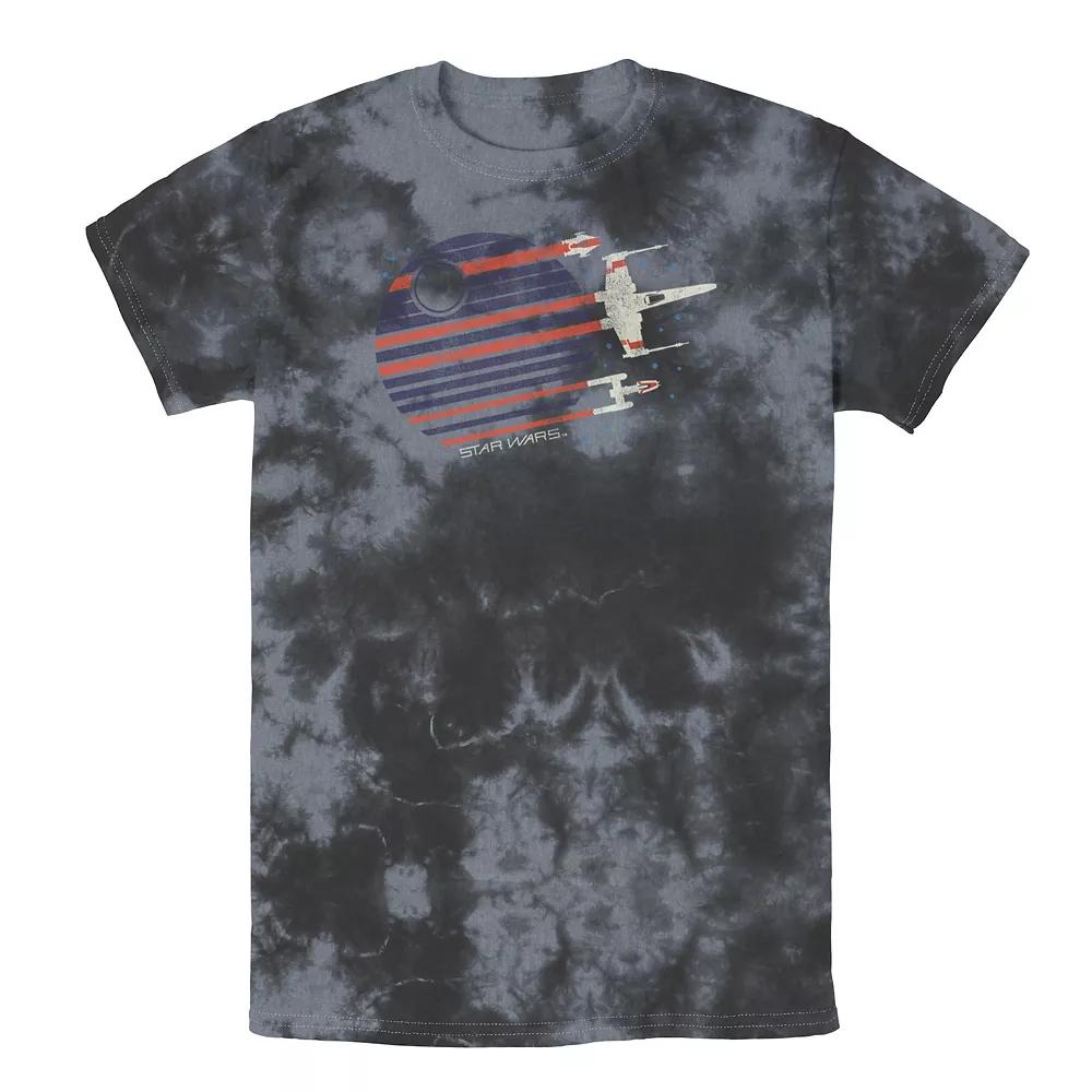 Men's Star Wars A, X, Y-Wing Death Star Flyby Tee, Boy's, Size: Medium, Black Grey Product Image