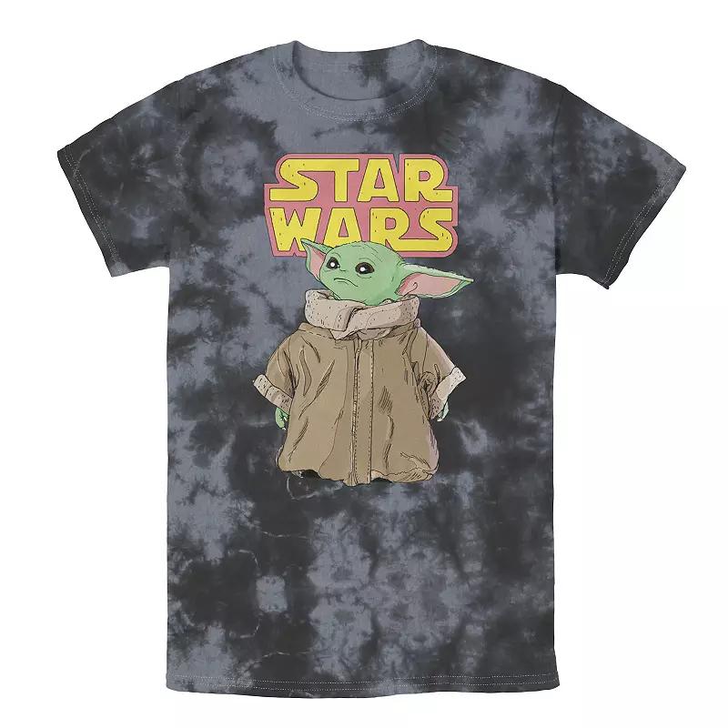 Men's Star Wars The Mandalorian The Child Cute Stare Logo Tee, Boy's, Size: Medium, Black Grey Product Image