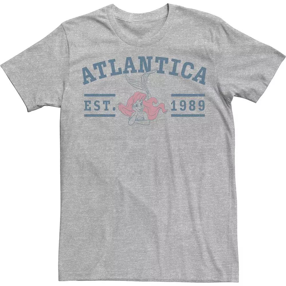 Disney's The Little Mermaid Atlantica Est. 1989 Collegiate Men's Tee, Size: Small, Athletic Grey Product Image