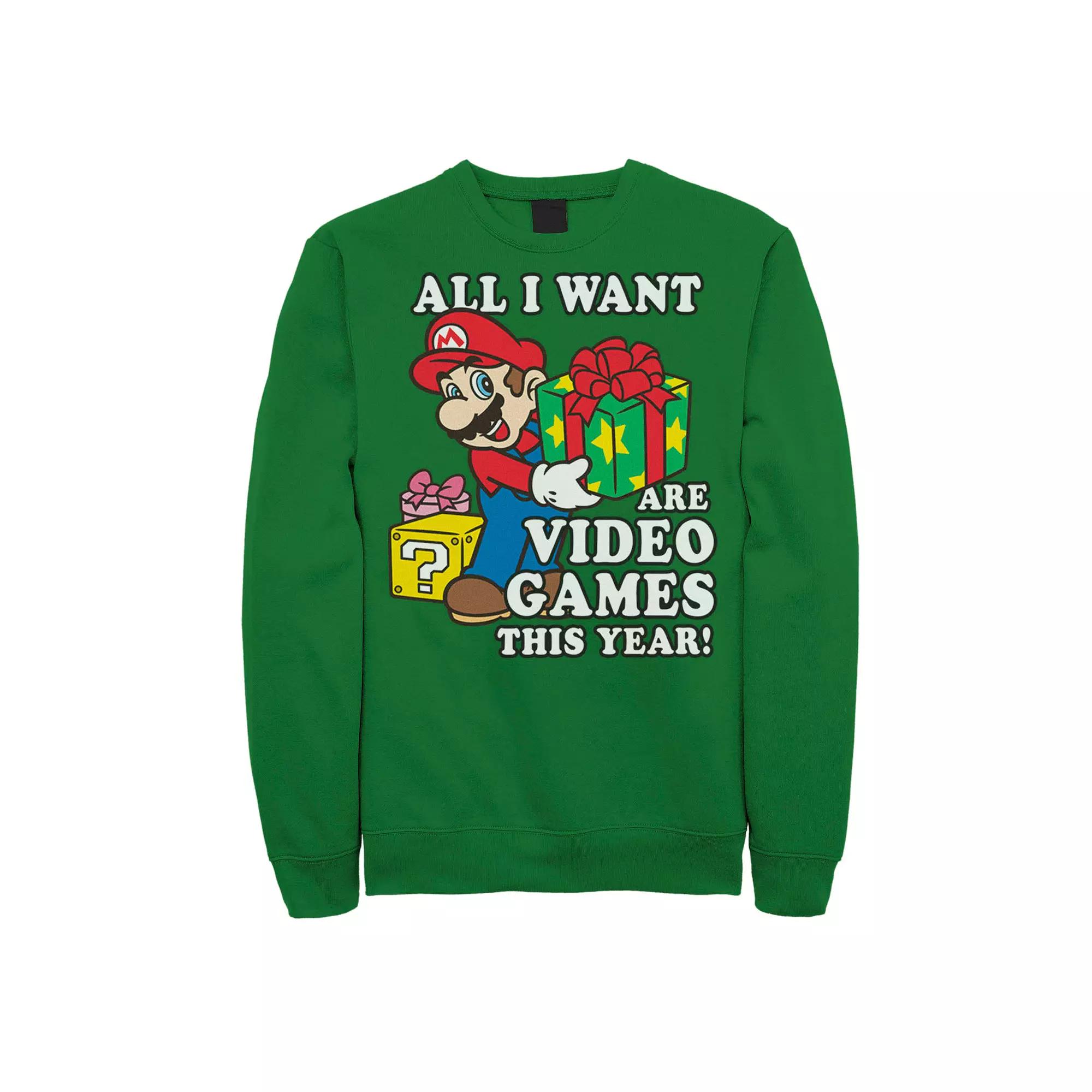 Mens Nintendo Super Mario I Want Video Games Present Sweatshirt Product Image