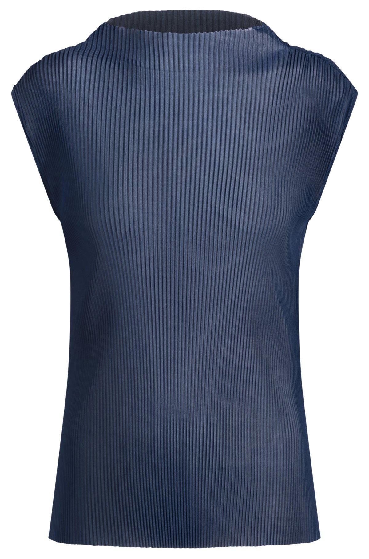 Sleeveless plissé-pleated top Product Image