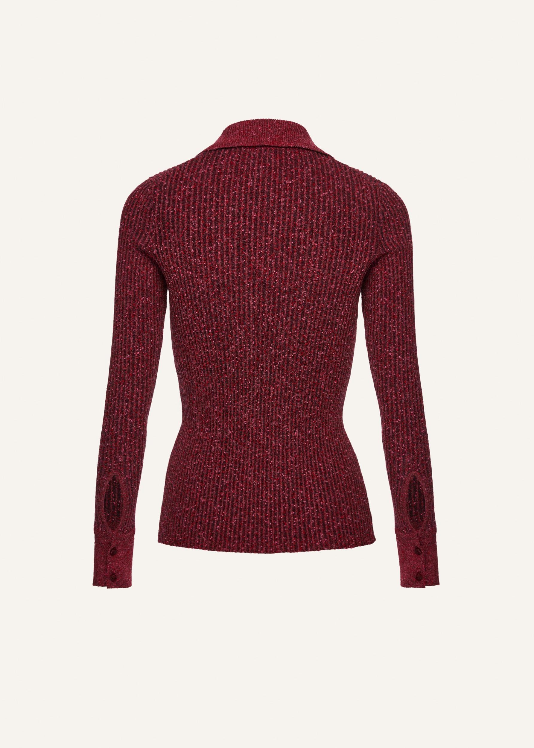 Marled collared knitwear top in bordeaux Product Image