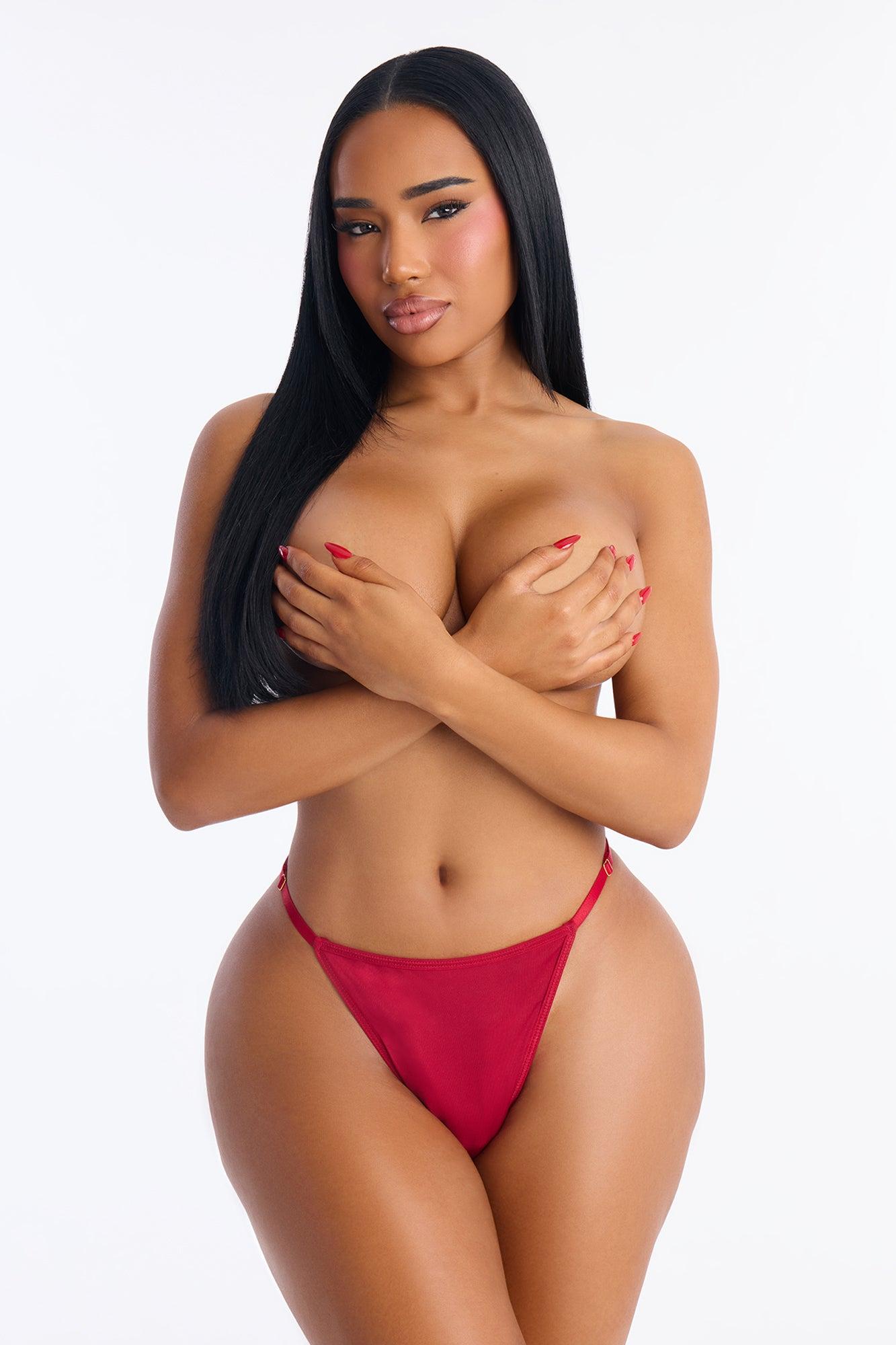 Chained Affair G-String Panty - Burgundy Female Product Image