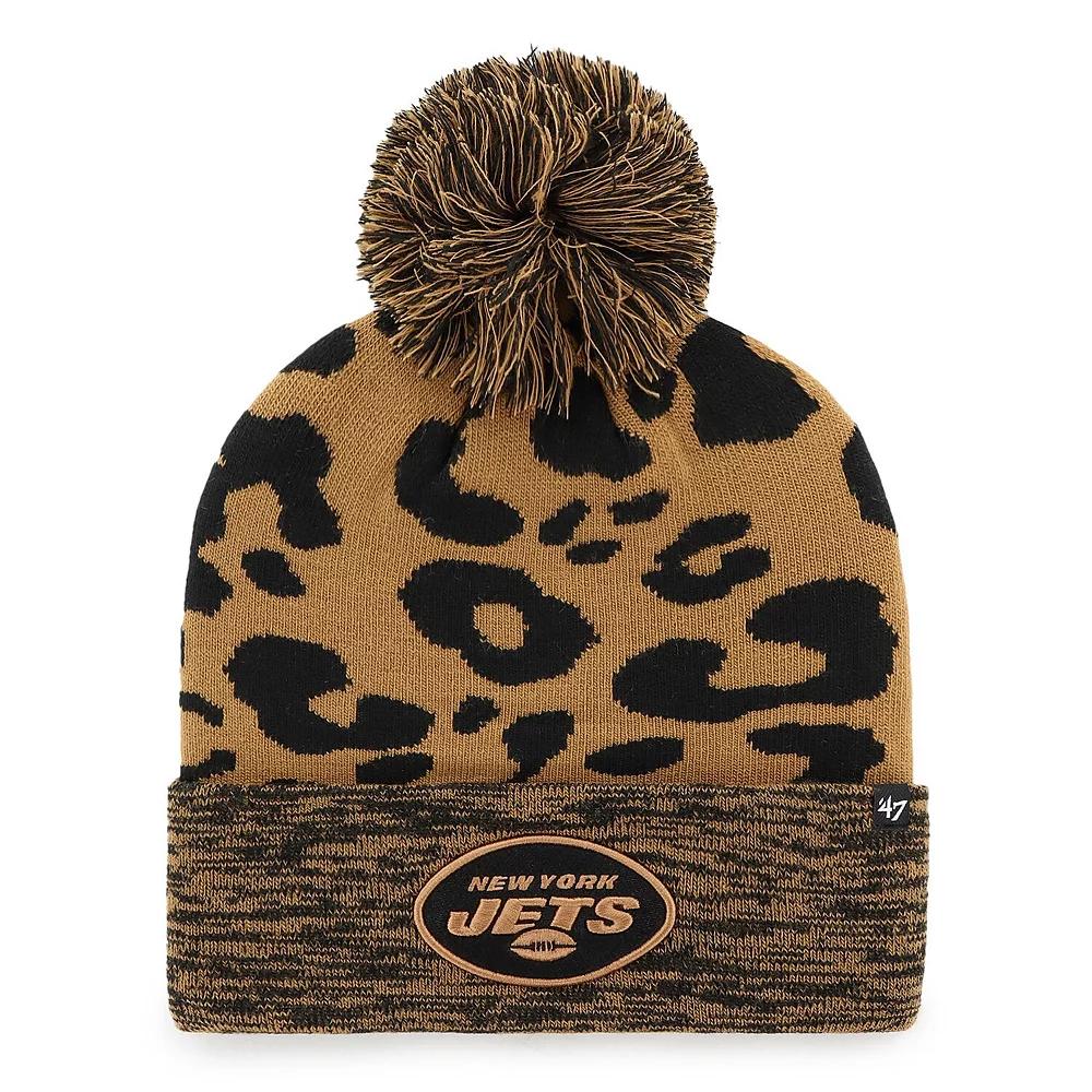 Women's '47  Brown New York Jets Rosette Cuffed Knit Hat with Pom Product Image