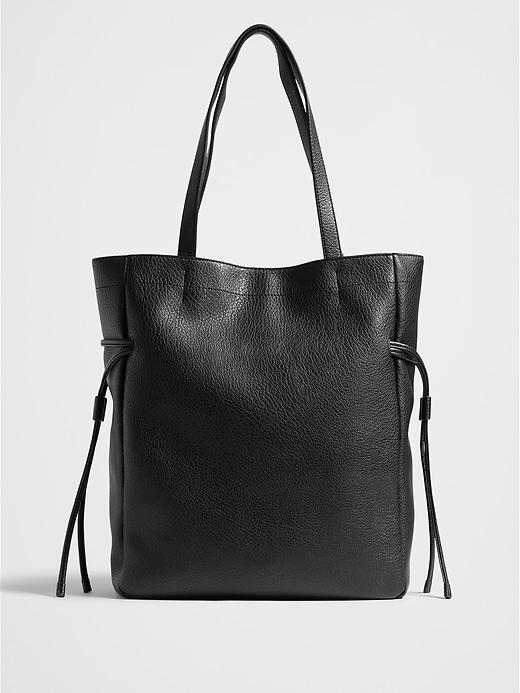 Vegan Leather Drawstring Tote Product Image