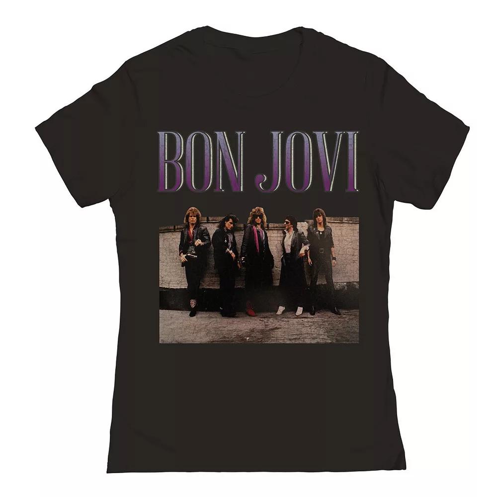 Junior's Bon Jovi Roof Photo Graphic Tee, Girl's, Size: XXL, Black Product Image