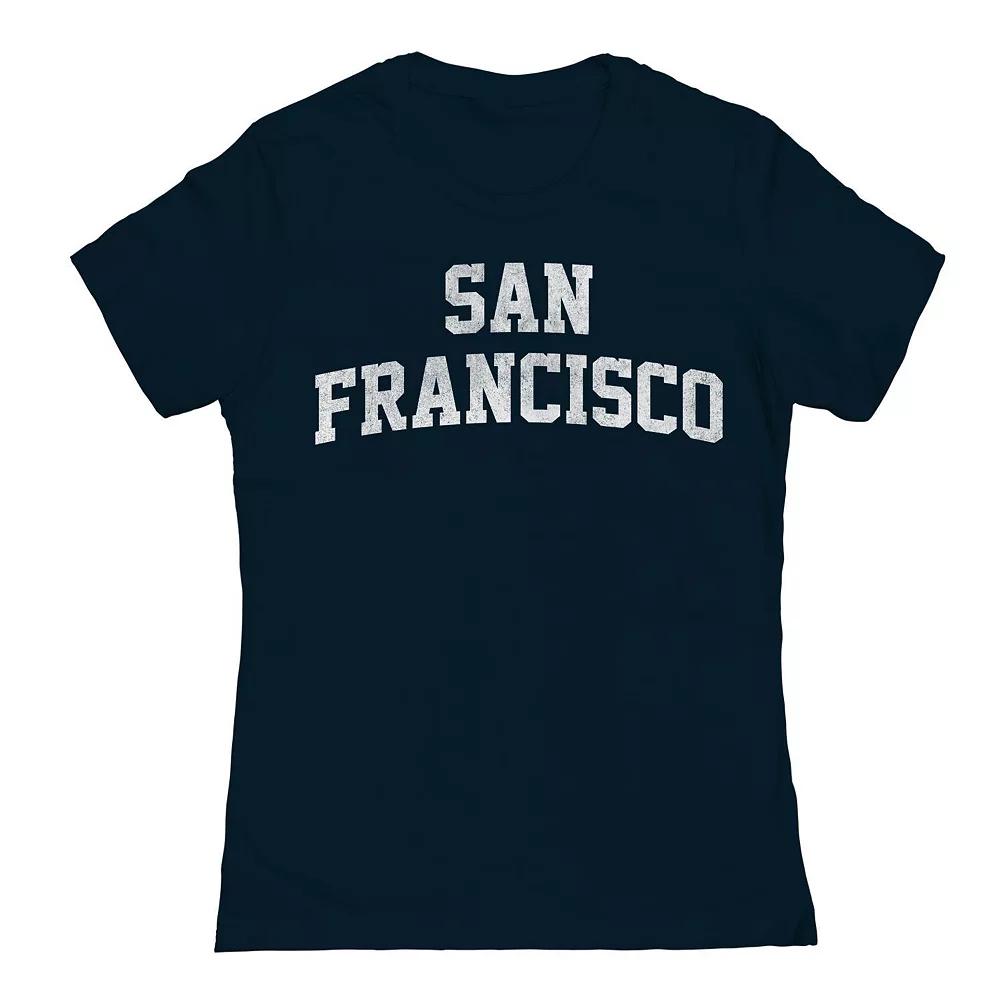 Junior's San Francisco Distressed Graphic Tee, Women's,  Product Image