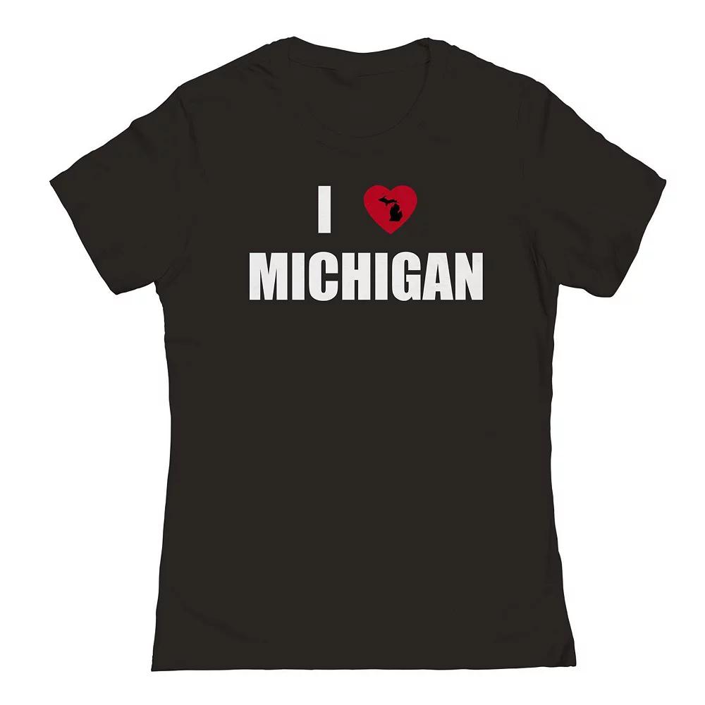 Junior's I Heart Michigan Graphic Tee, Women's,  Product Image