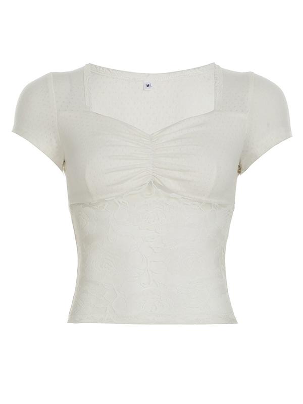 Lace Short Sleeve Tee Product Image