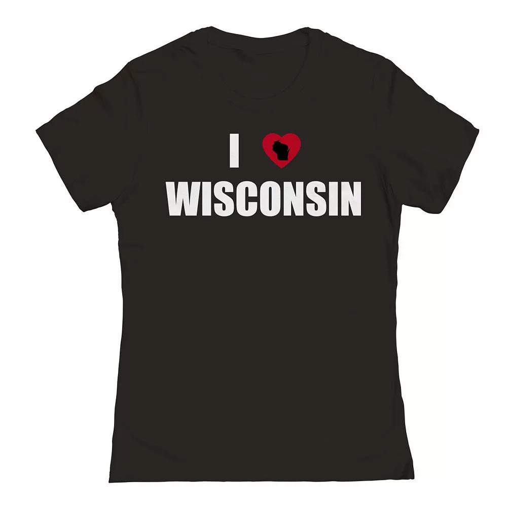 Junior's I Heart Wisconsin Graphic Tee, Women's,  Product Image